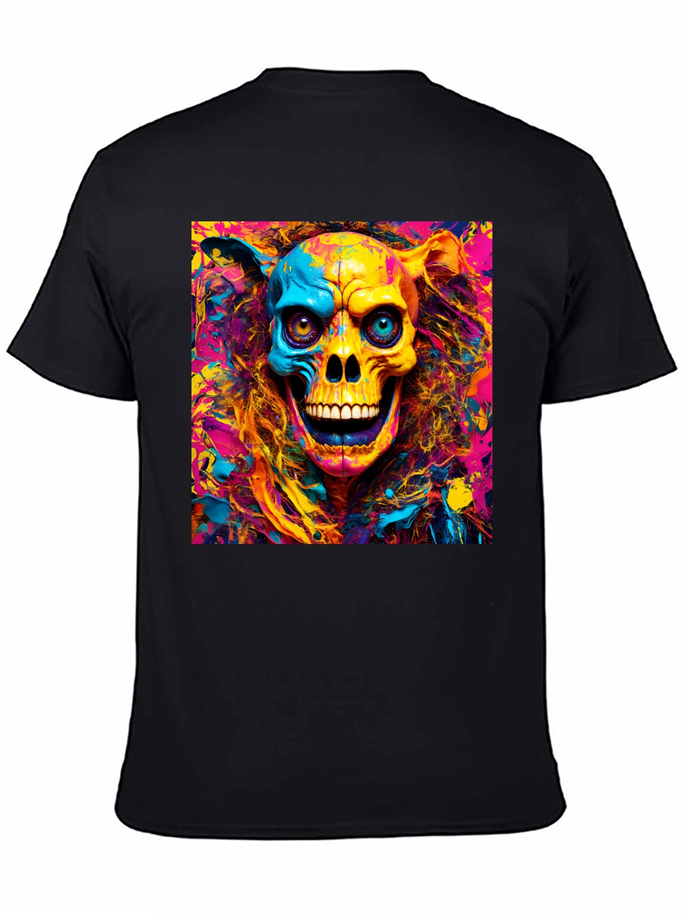 Psychedelic Skull Graphic T-Shirt - Vibrant Art Tee