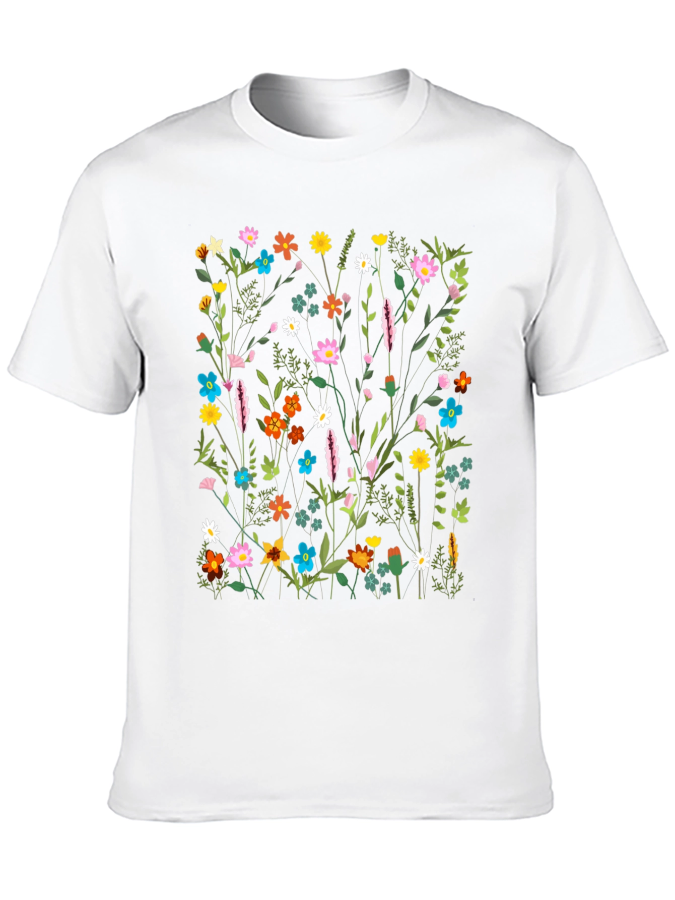 Floral Print Black T-Shirt - Nature Inspired Design