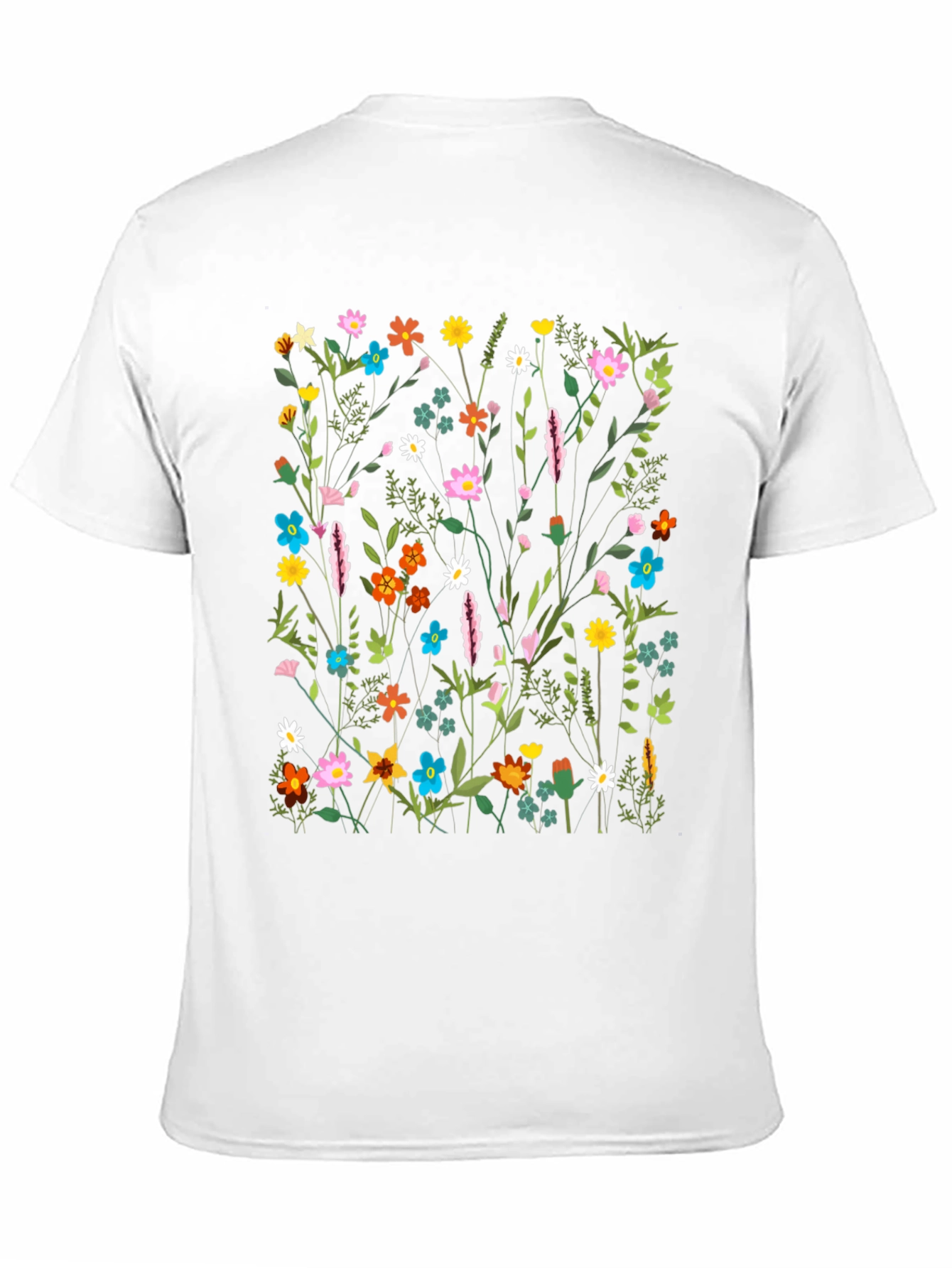 Floral Print Black T-Shirt - Nature Inspired Design