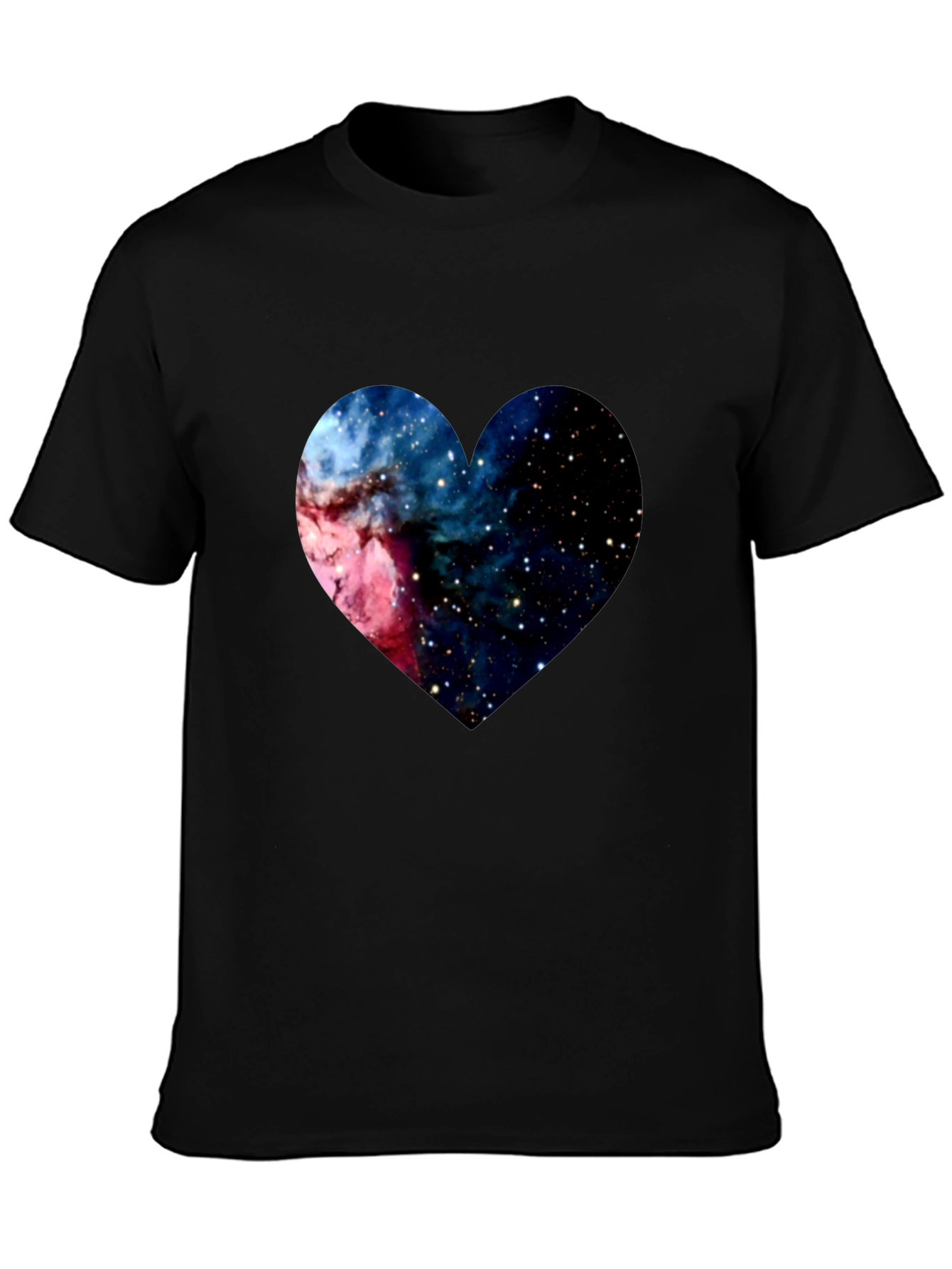 Galaxy Heart Black Tee - Cosmic Love T-Shirt