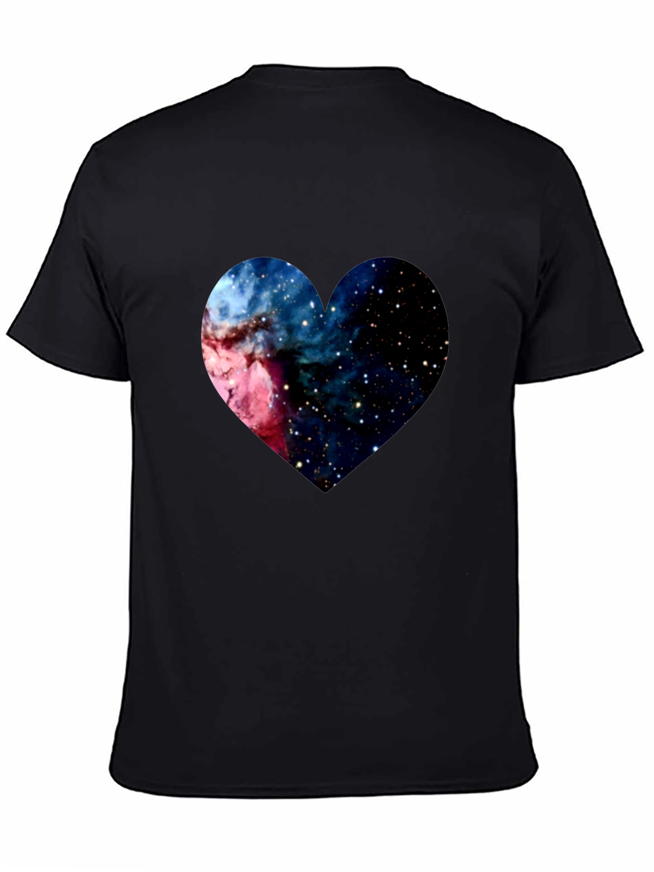 Galaxy Heart Black Tee - Cosmic Love T-Shirt