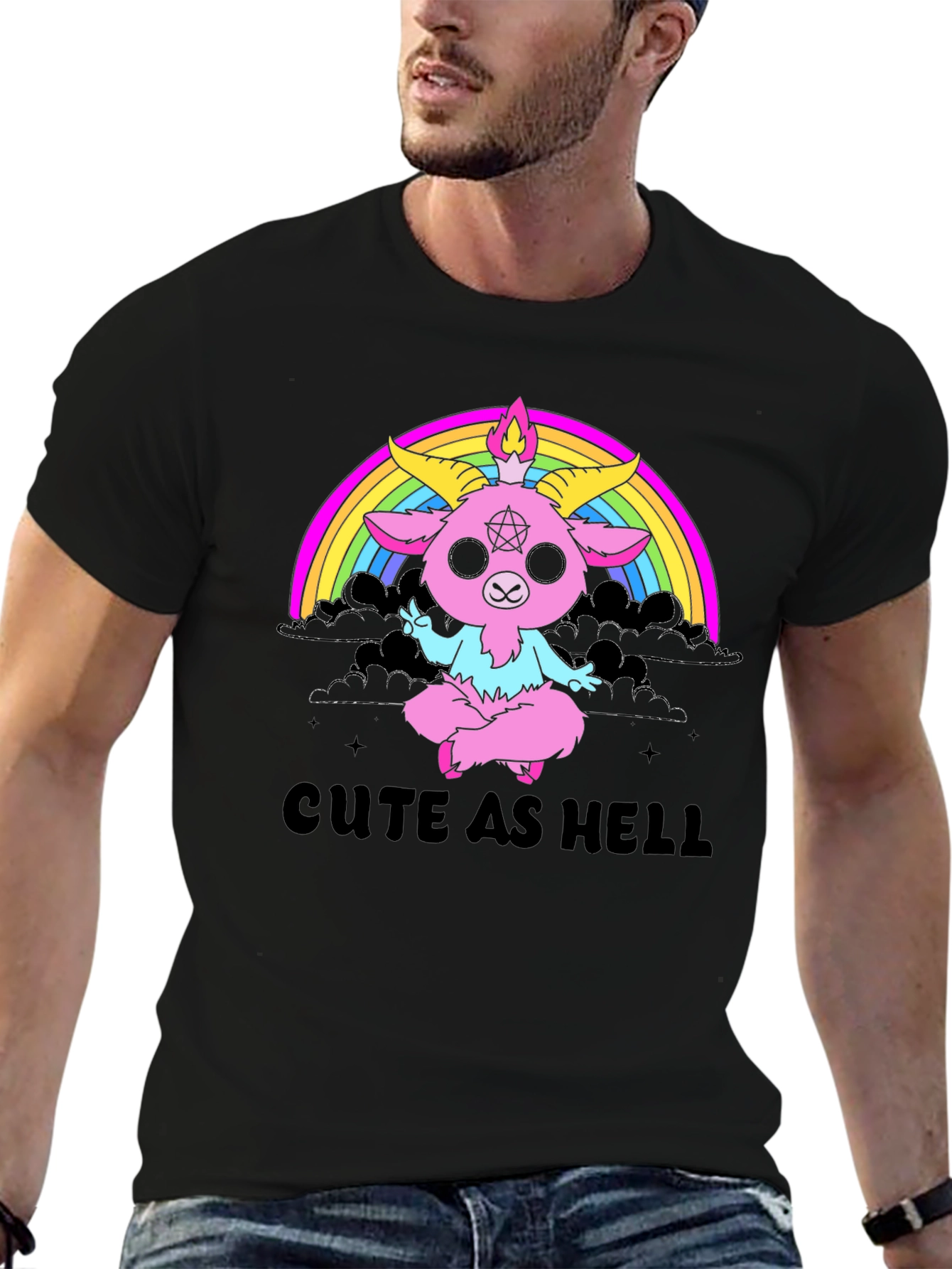 Cute As Hell Baphomet Rainbow T-Shirt