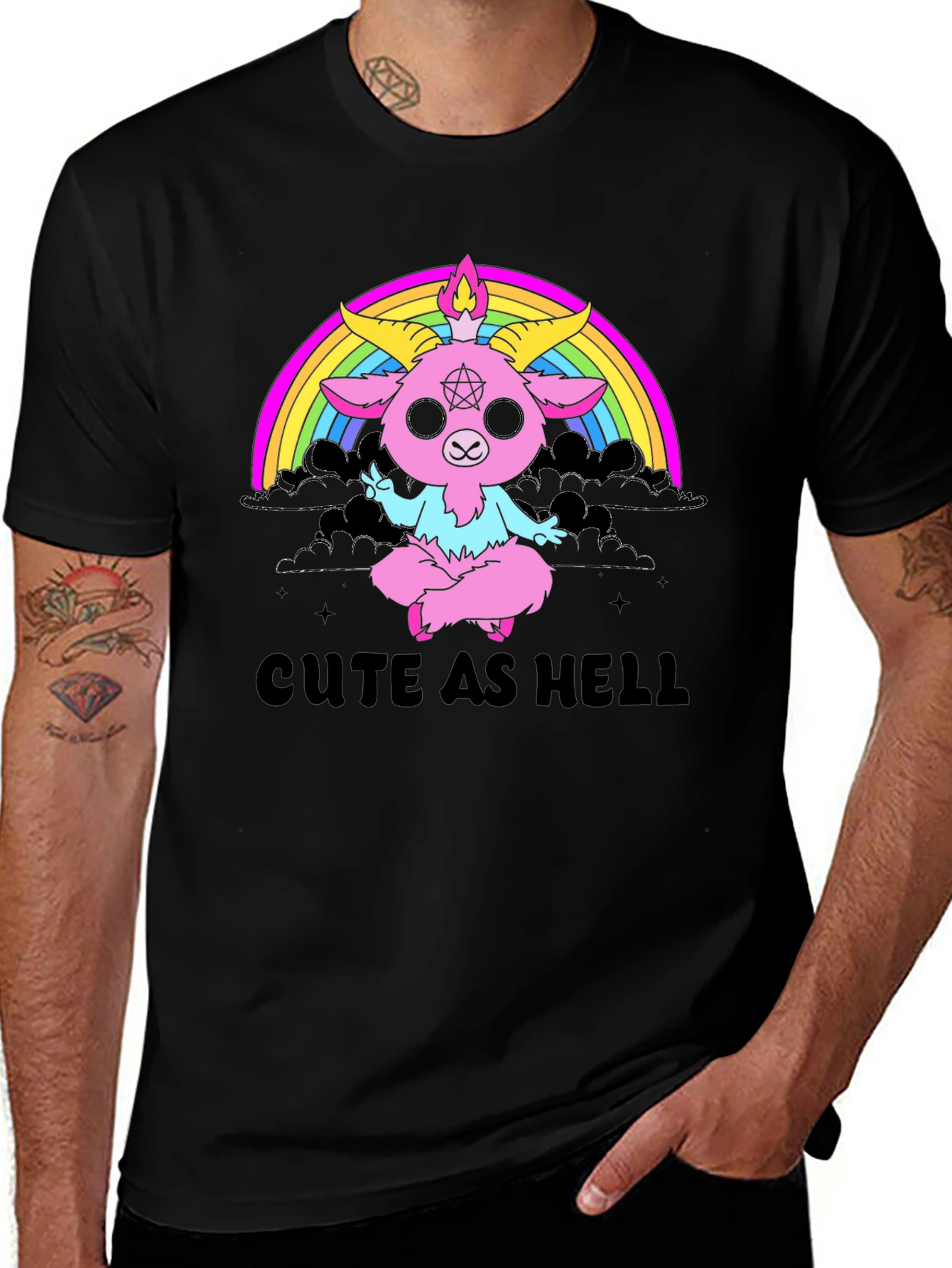 Cute As Hell Baphomet Rainbow T-Shirt