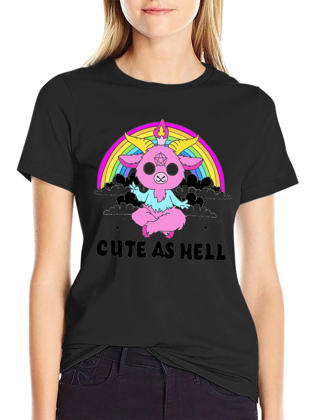 Cute As Hell Baphomet Rainbow T-Shirt