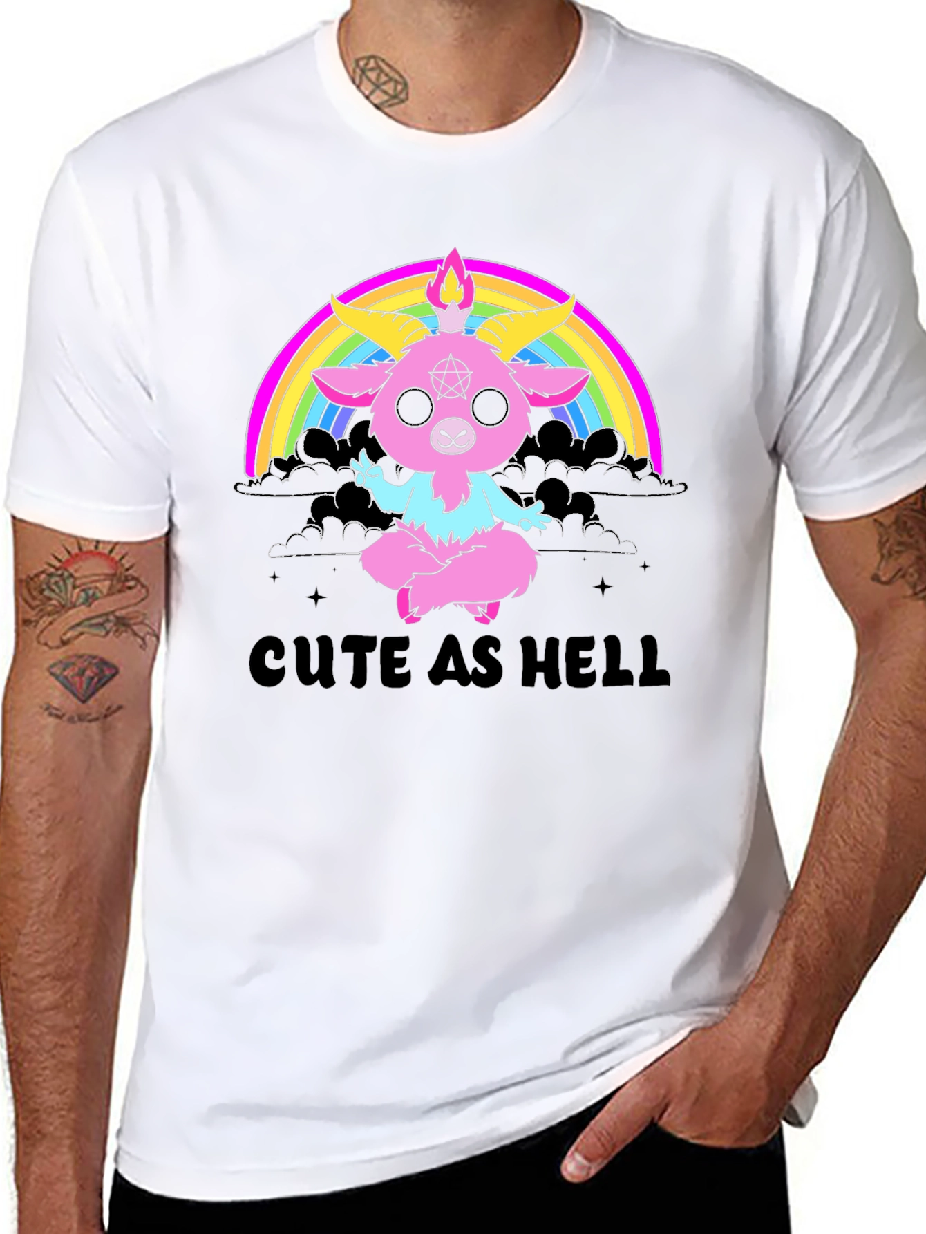 Cute As Hell Baphomet Rainbow T-Shirt