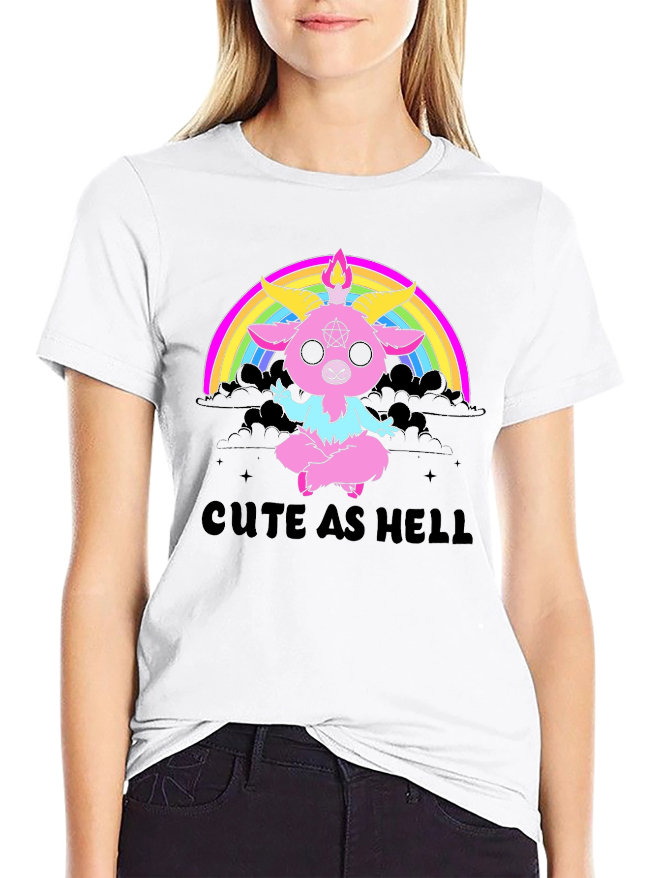Cute As Hell Baphomet Rainbow T-Shirt