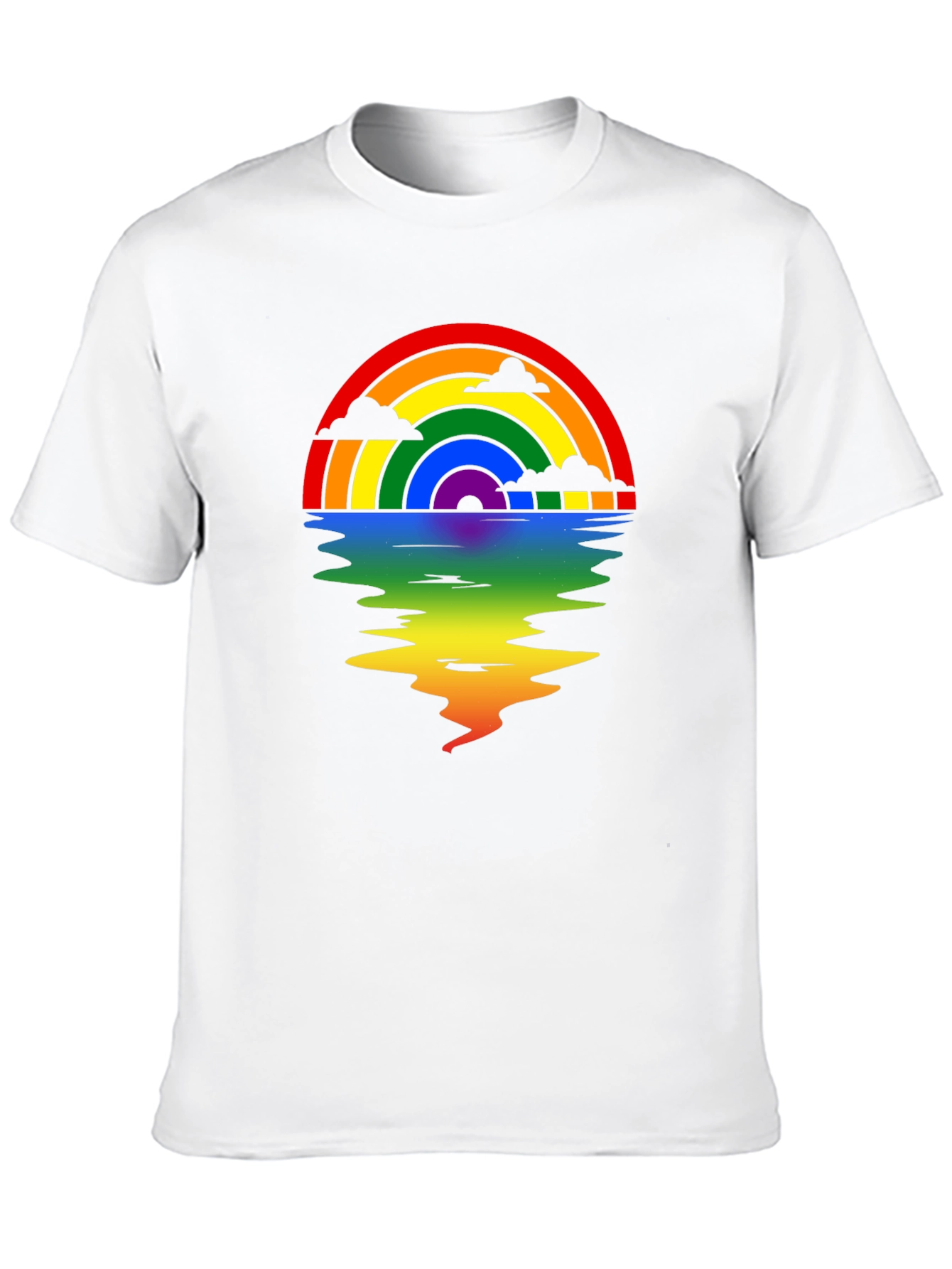 Rainbow Reflection Graphic Tee - Black