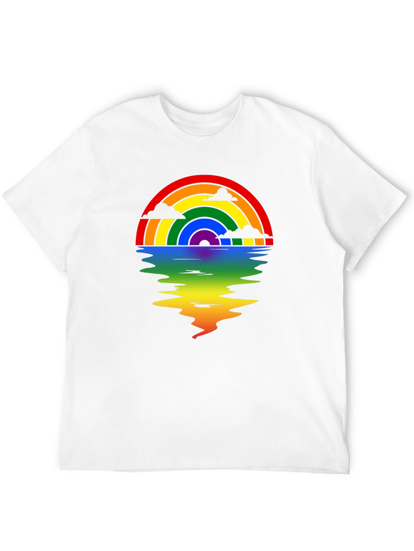 Rainbow Reflection Graphic Tee - Black