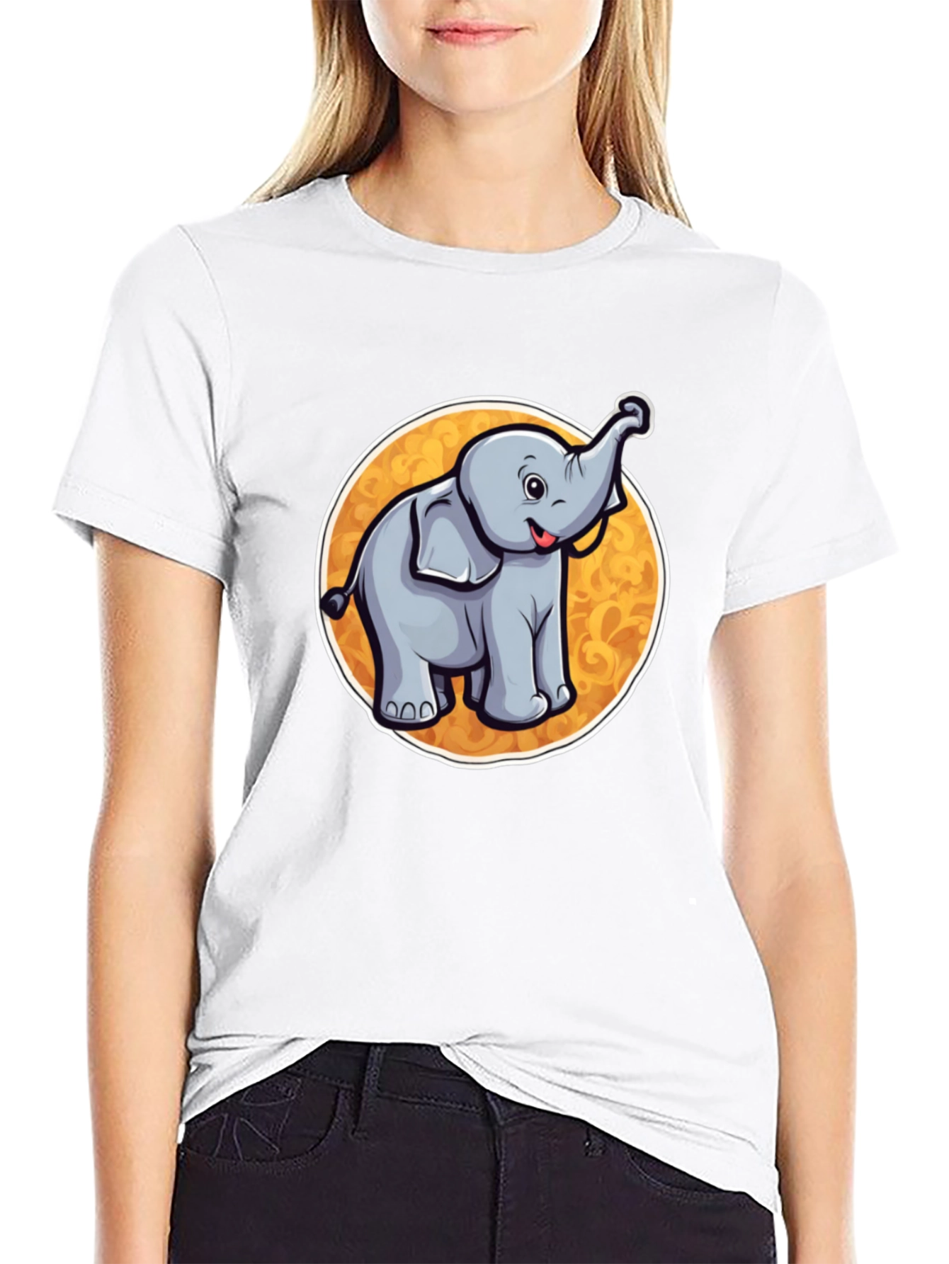 Cute Elephant Graphic Tee - Soft Cotton Blend