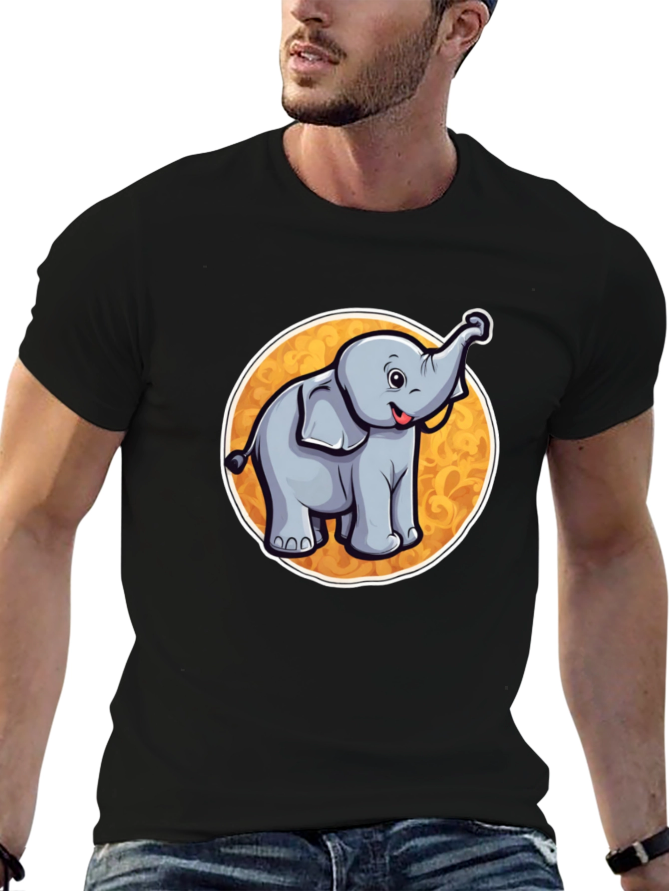 Cute Elephant Graphic Tee - Soft Cotton Blend
