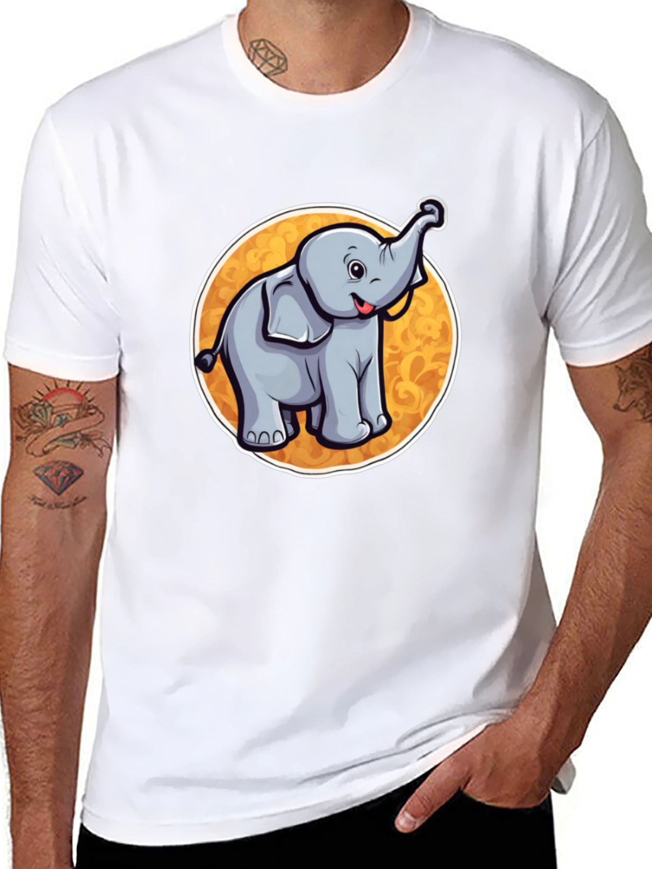 Cute Elephant Graphic Tee - Soft Cotton Blend