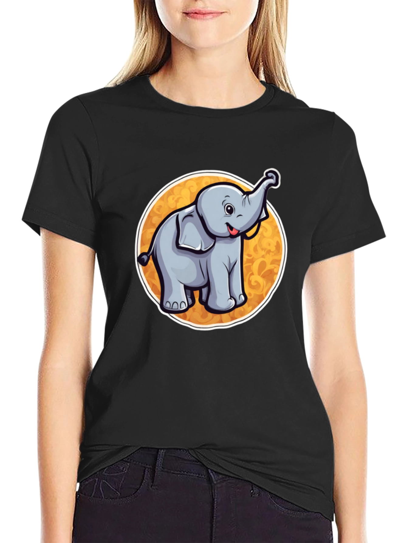 Cute Elephant Graphic Tee - Soft Cotton Blend