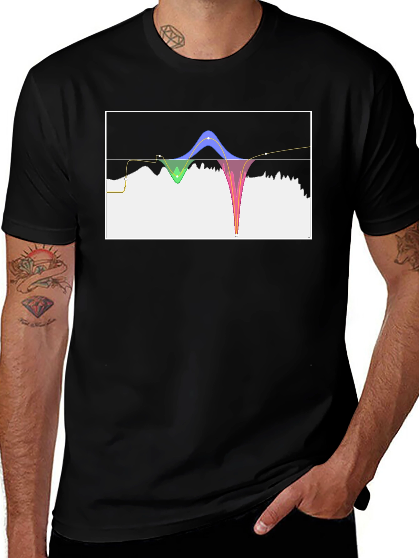 Abstract Graph T-Shirt - Black