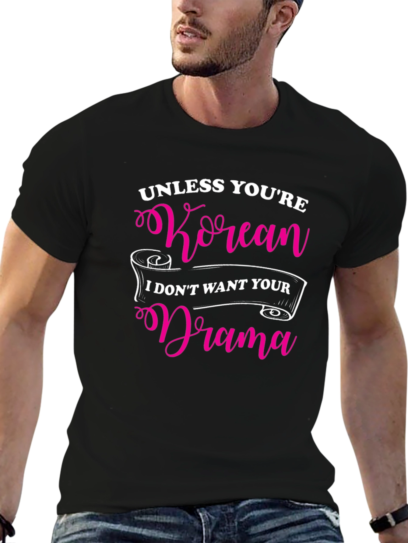 Korean Drama Black Graphic Tee Novelty