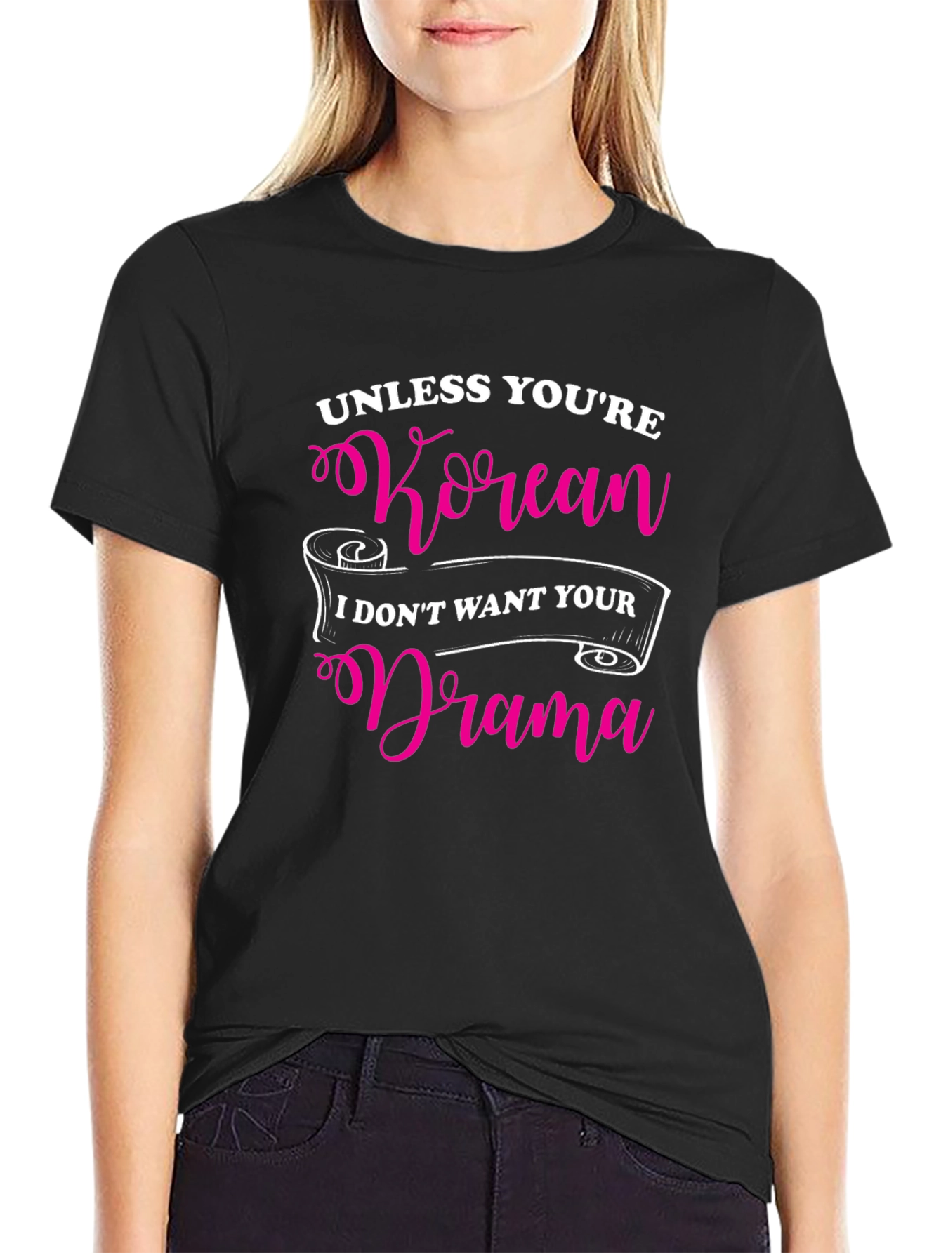 Korean Drama Black Graphic Tee Novelty