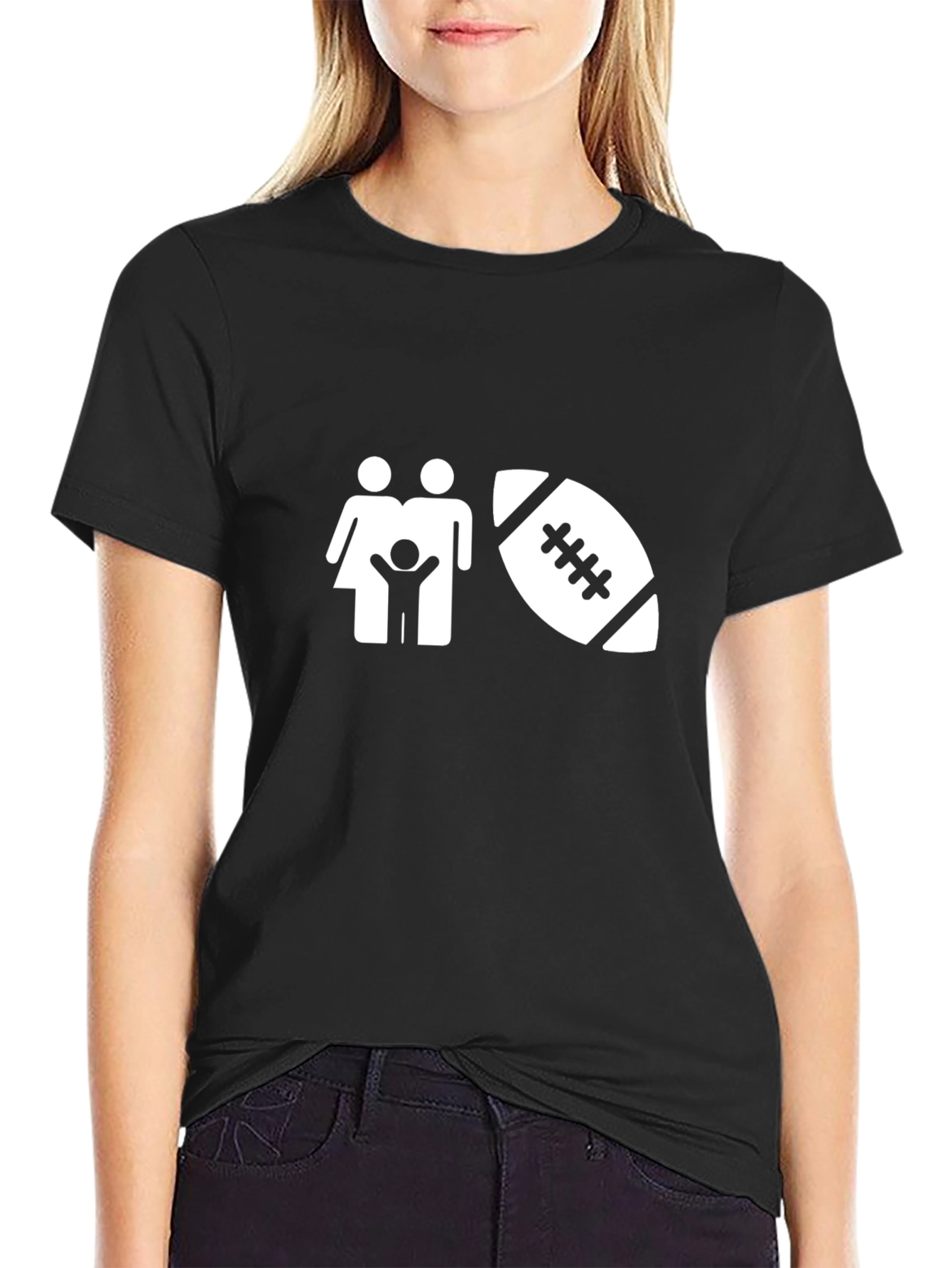 Football Family Black T-Shirt