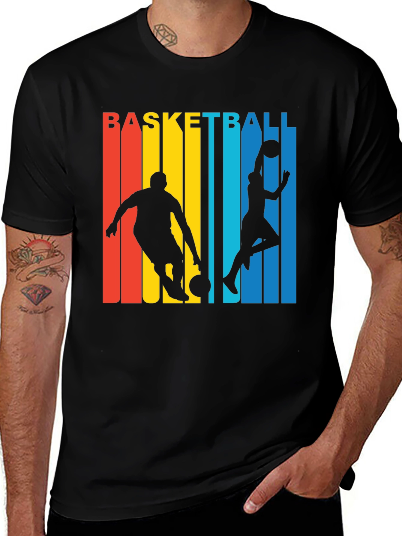 Retro Basketball Player Graphic T-Shirt