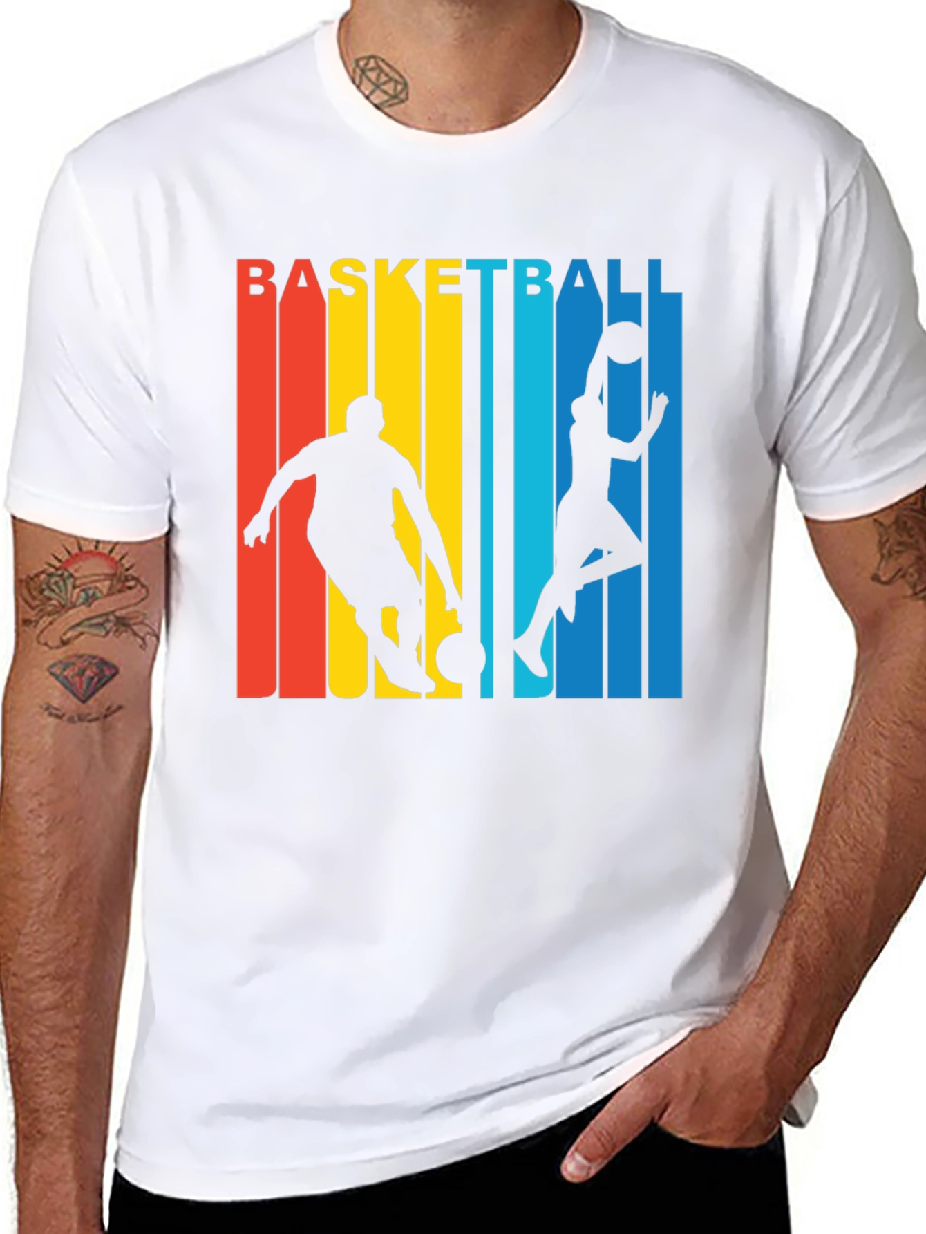 Retro Basketball Player Graphic T-Shirt