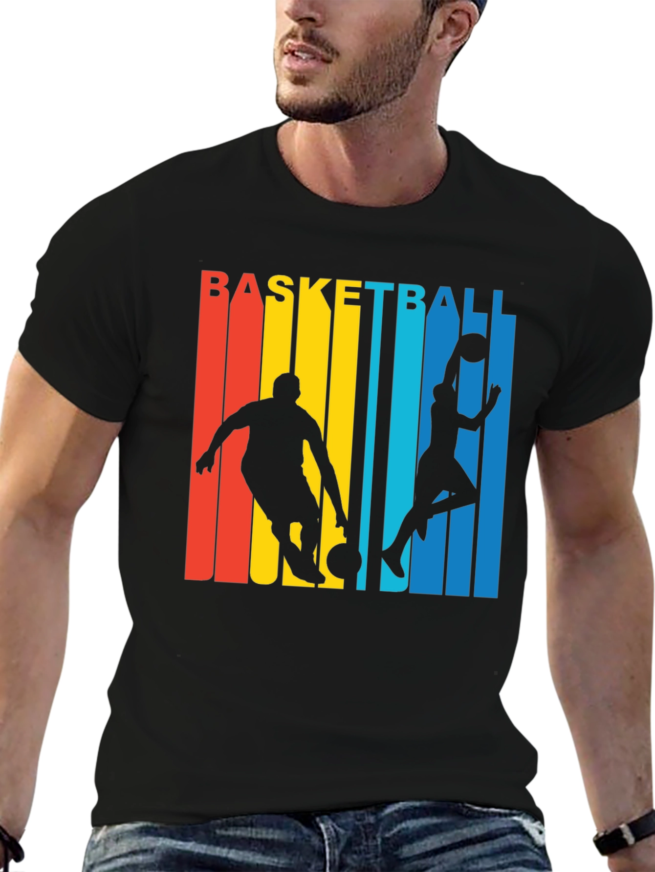 Retro Basketball Player Graphic T-Shirt
