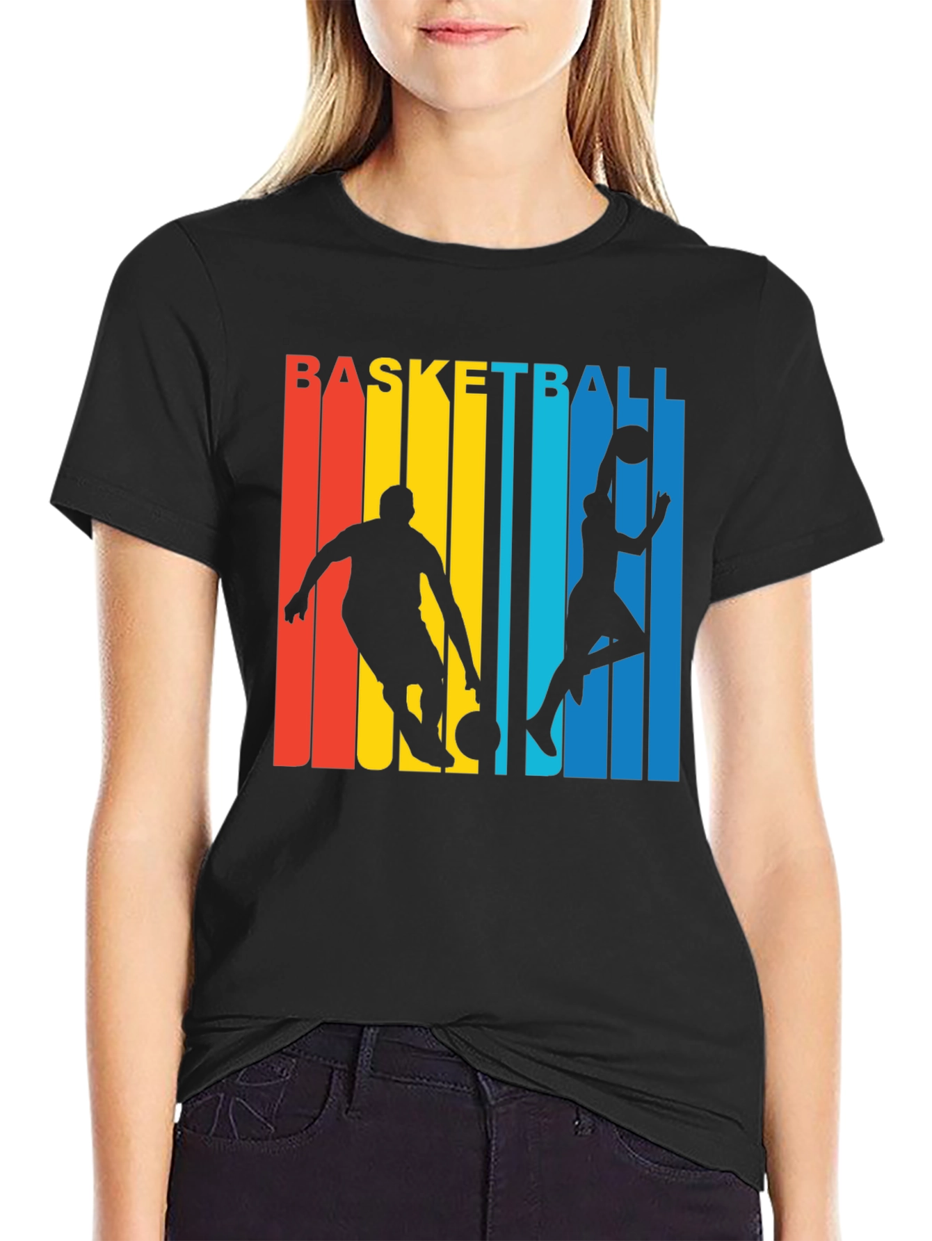Retro Basketball Player Graphic T-Shirt