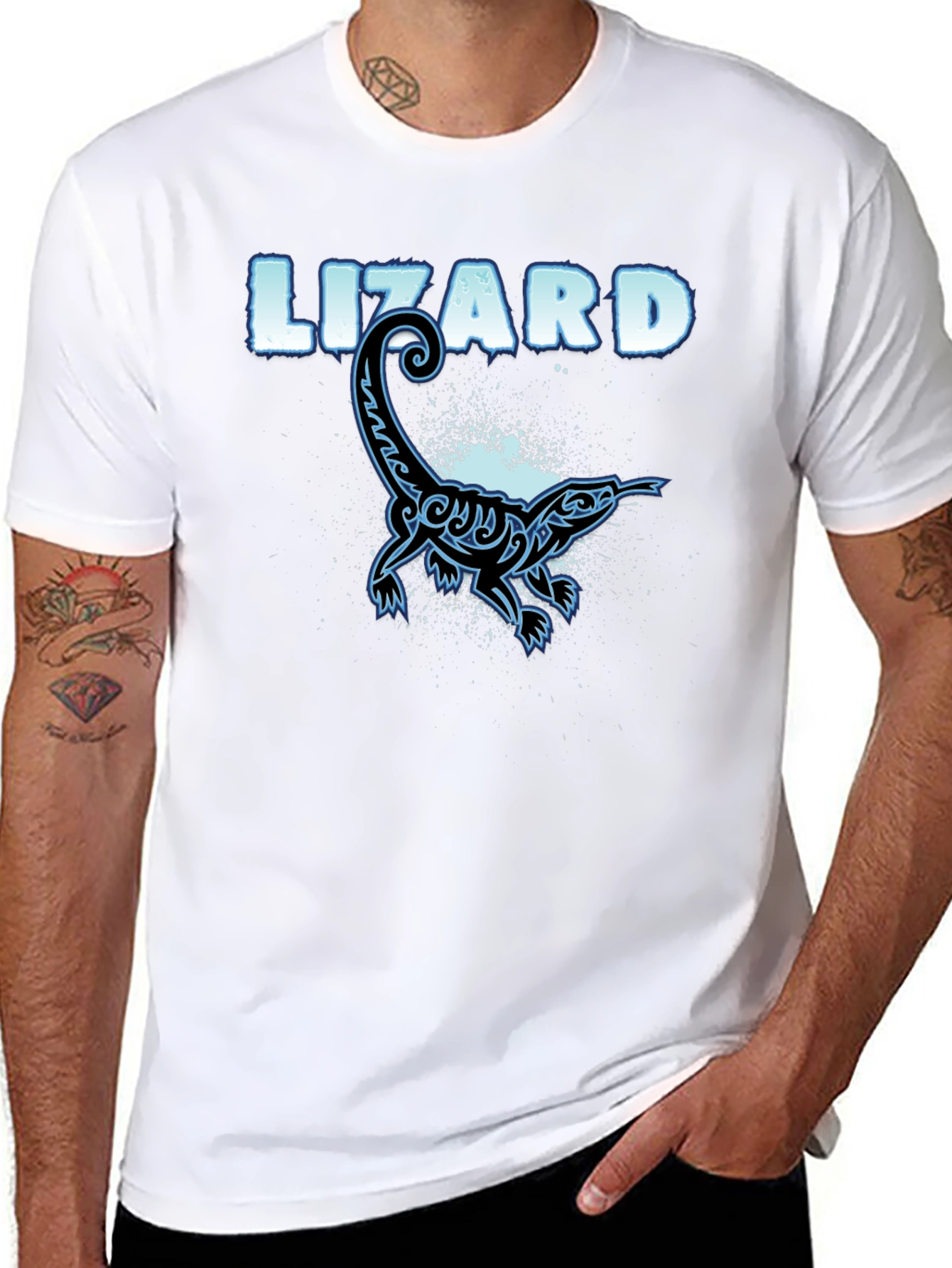 Cool Lizard Graphic T-Shirt - Black Cotton Tee