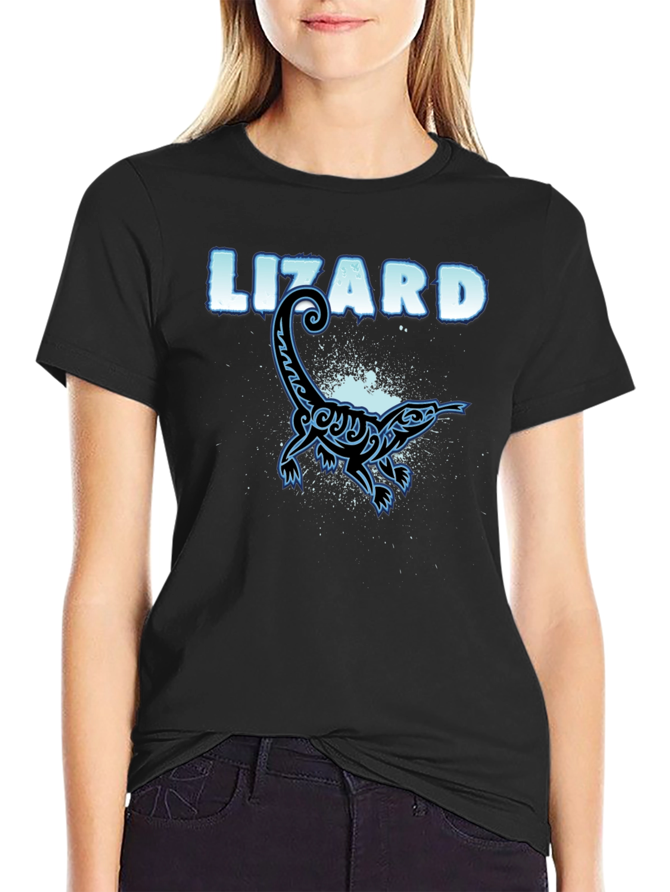 Cool Lizard Graphic T-Shirt - Black Cotton Tee