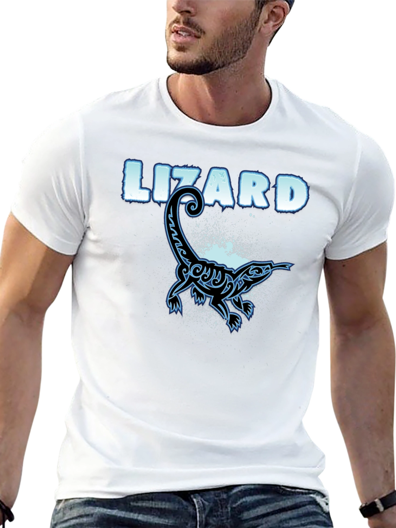 Cool Lizard Graphic T-Shirt - Black Cotton Tee
