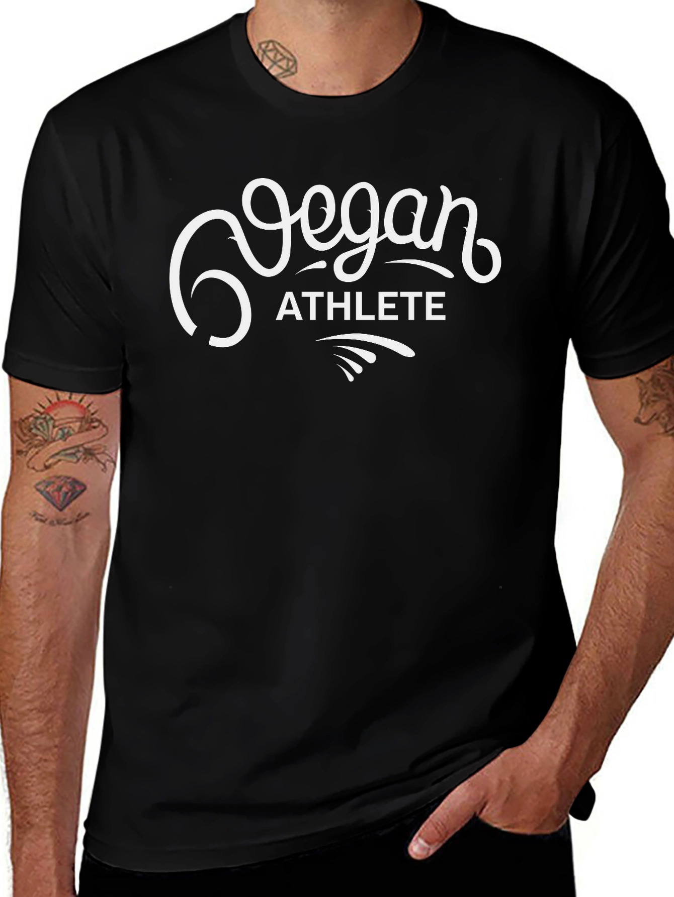 Vegan Athlete Graphic Tee - Black