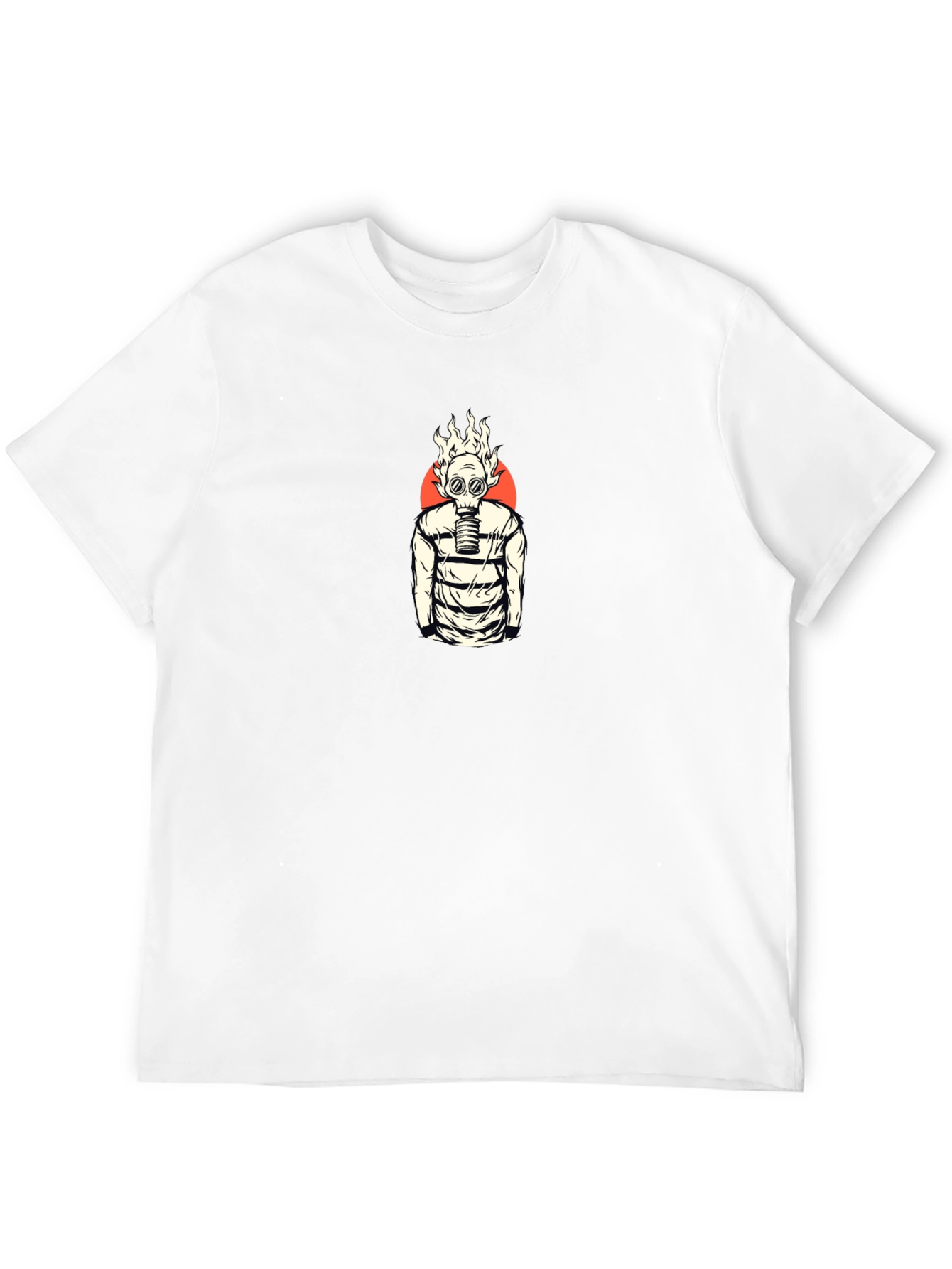 Flaming Gas Mask Graphic Tee - Edgy Streetwear