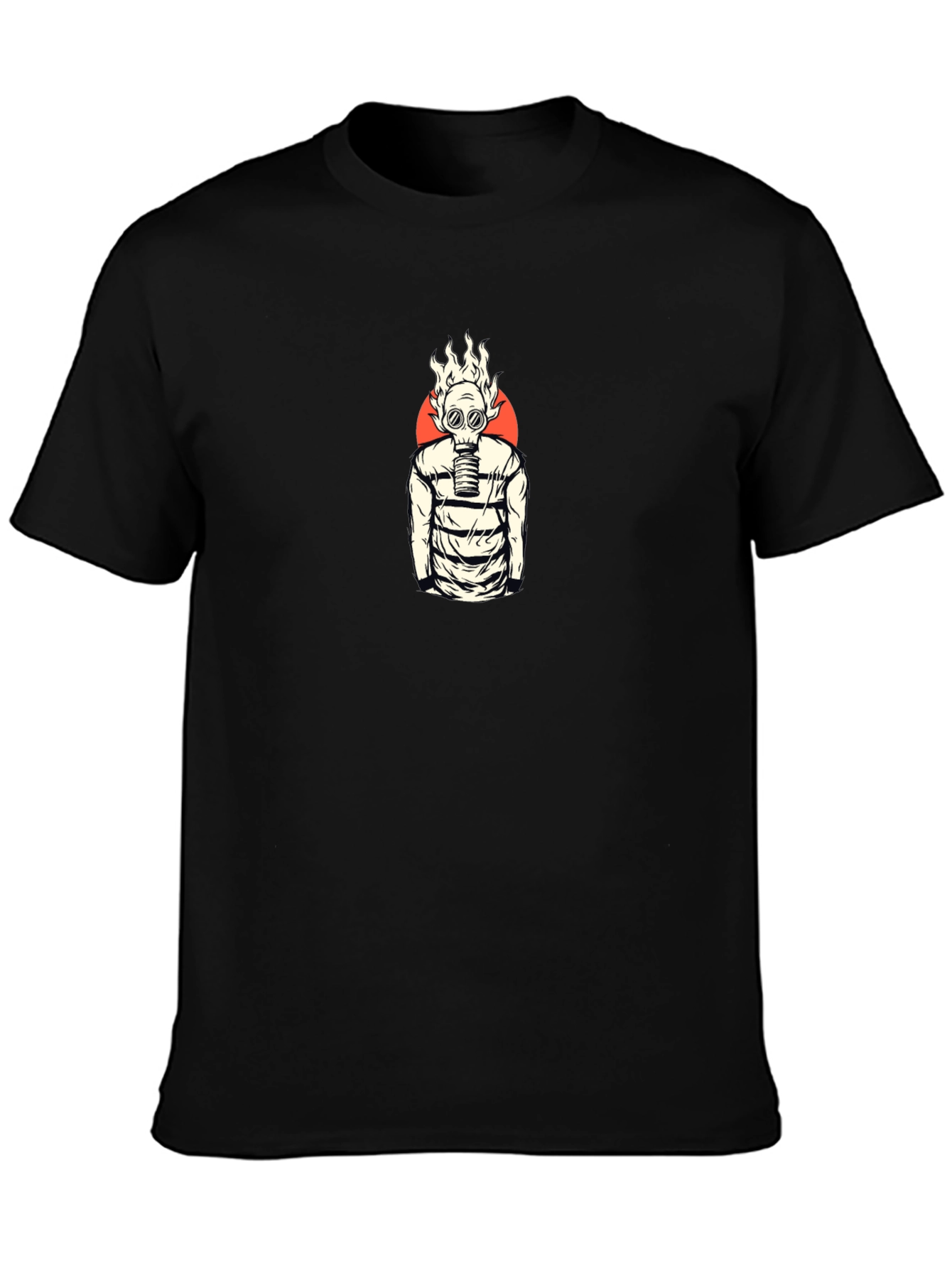 Flaming Gas Mask Graphic Tee - Edgy Streetwear