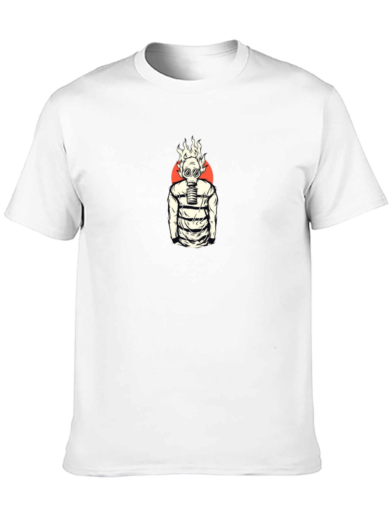 Flaming Gas Mask Graphic Tee - Edgy Streetwear