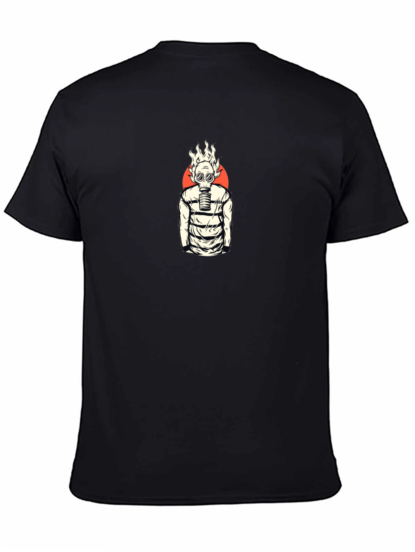 Flaming Gas Mask Graphic Tee - Edgy Streetwear