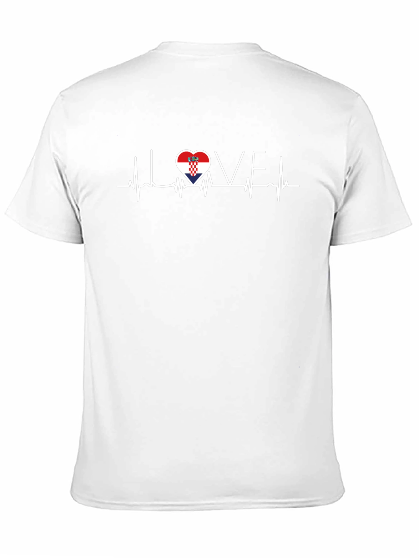 Croatia Love Heartbeat T-Shirt - Black