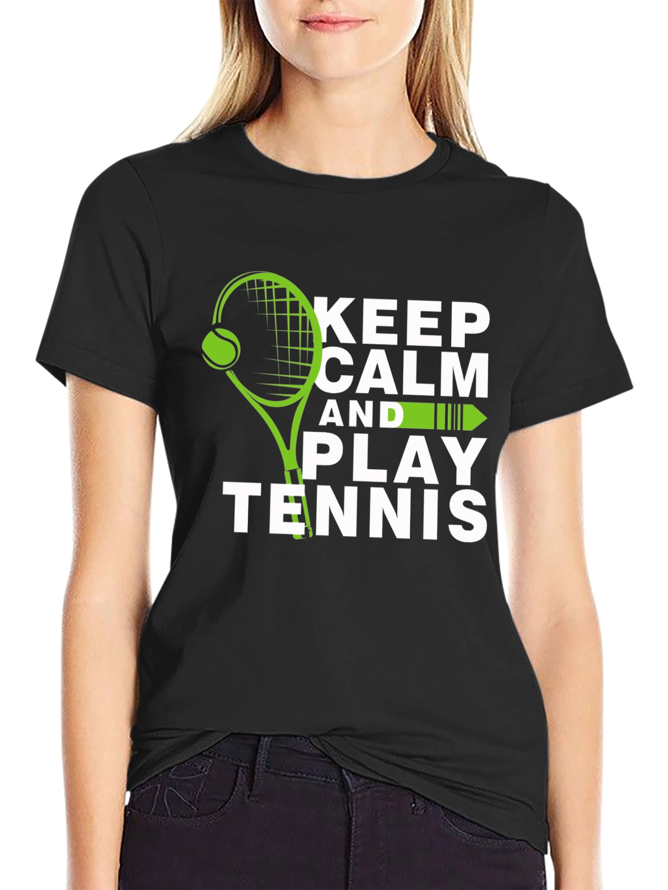 Keep Calm and Play Tennis Graphic Tee