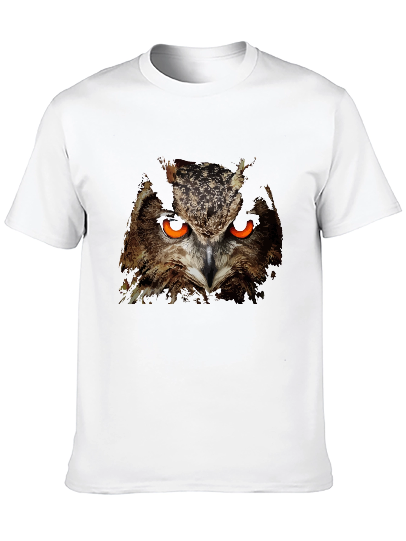 Mens Black Owl Graphic T-Shirt