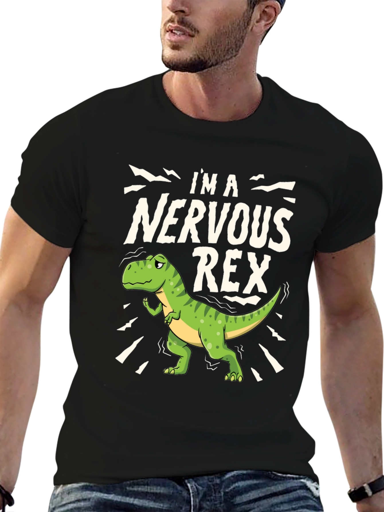 Nervous Rex T-Shirt - Funny Dino Tee