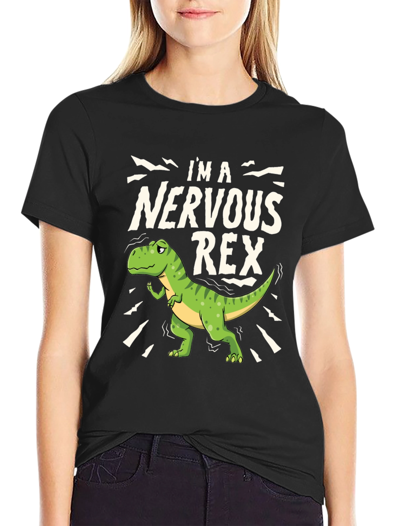 Nervous Rex T-Shirt - Funny Dino Tee