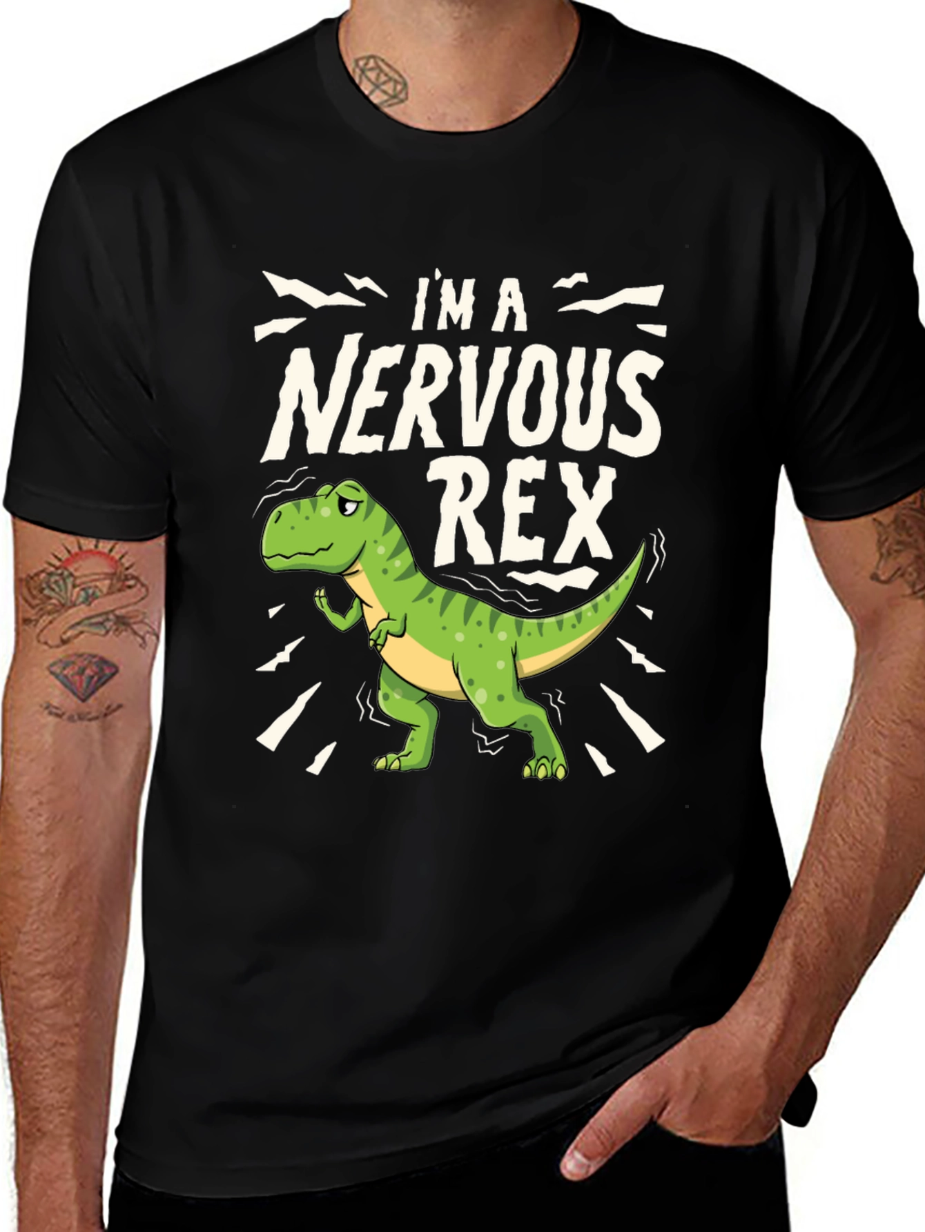 Nervous Rex T-Shirt - Funny Dino Tee