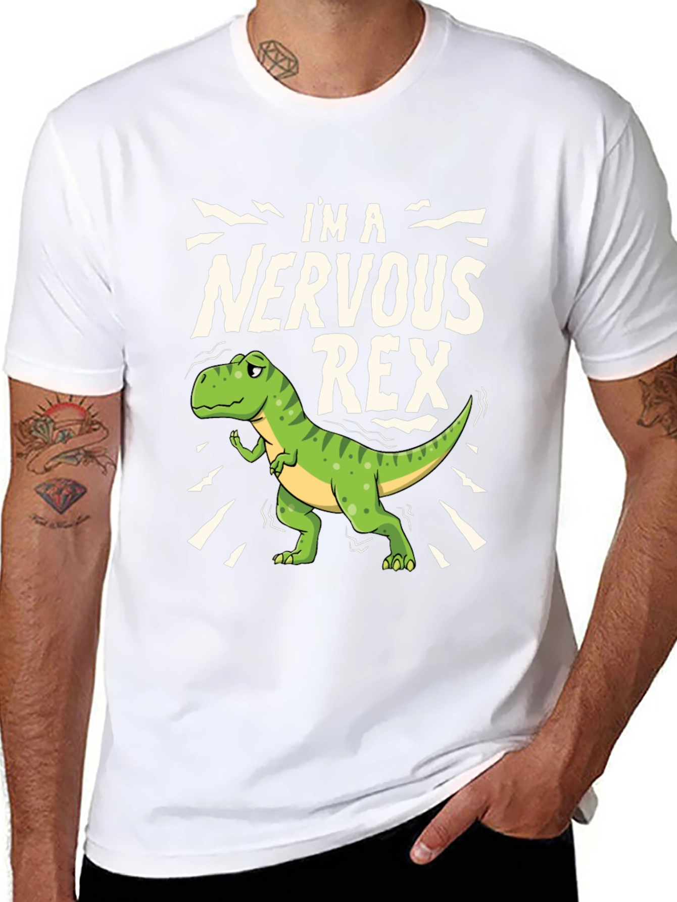 Nervous Rex T-Shirt - Funny Dino Tee