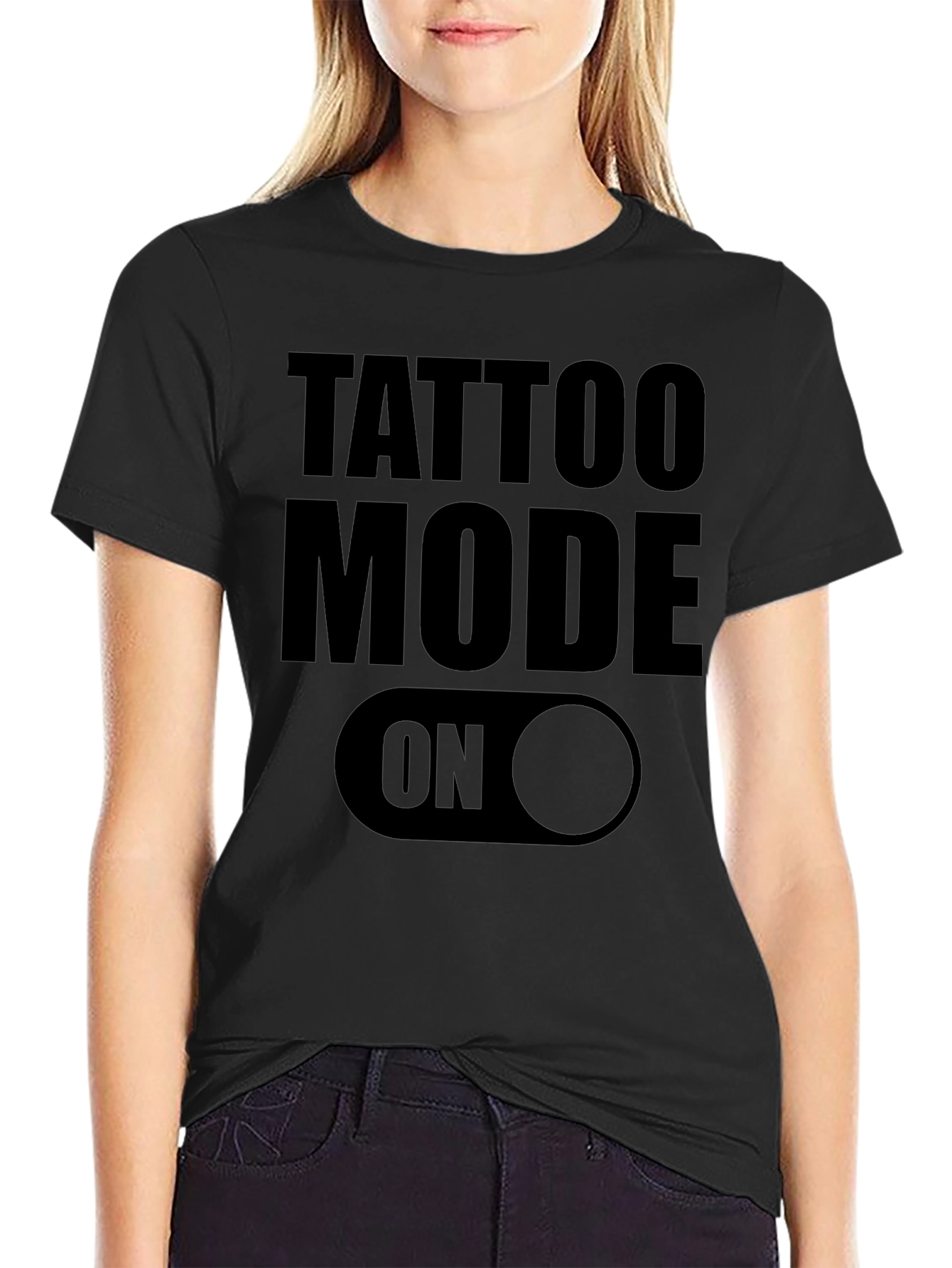 Tattoo Mode On Black Graphic Tee Shirt