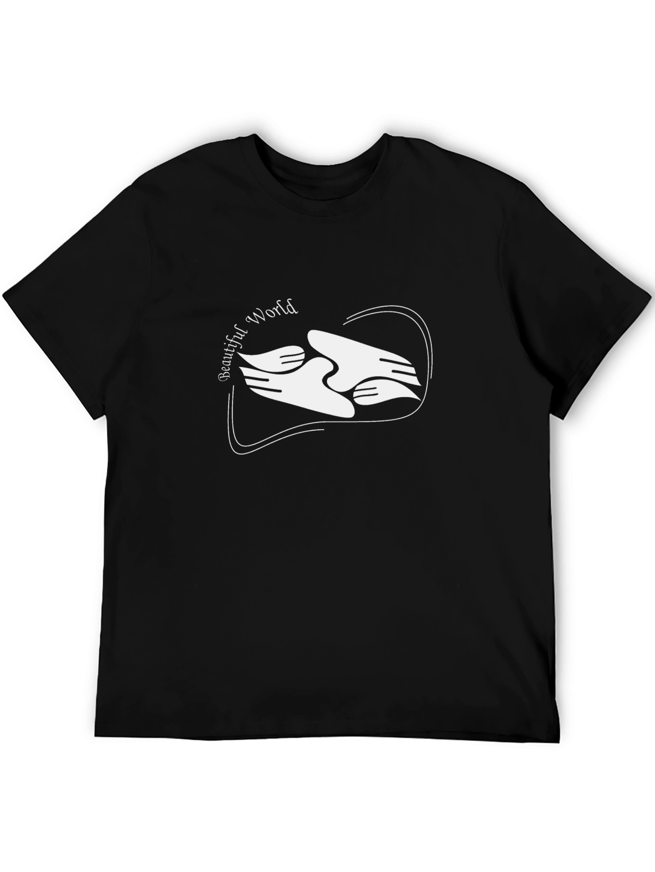 Black Graphic Tee - Beautiful World Design