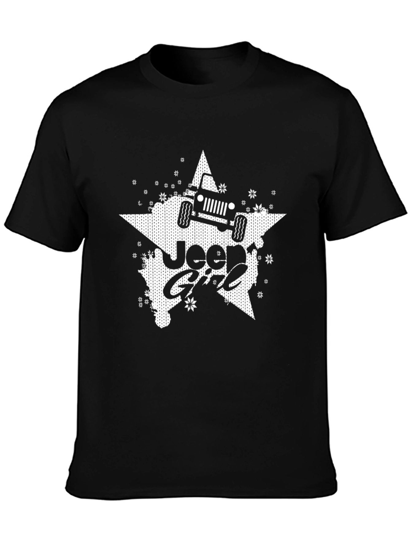 Jeep Girl Star Graphic Tee - Black