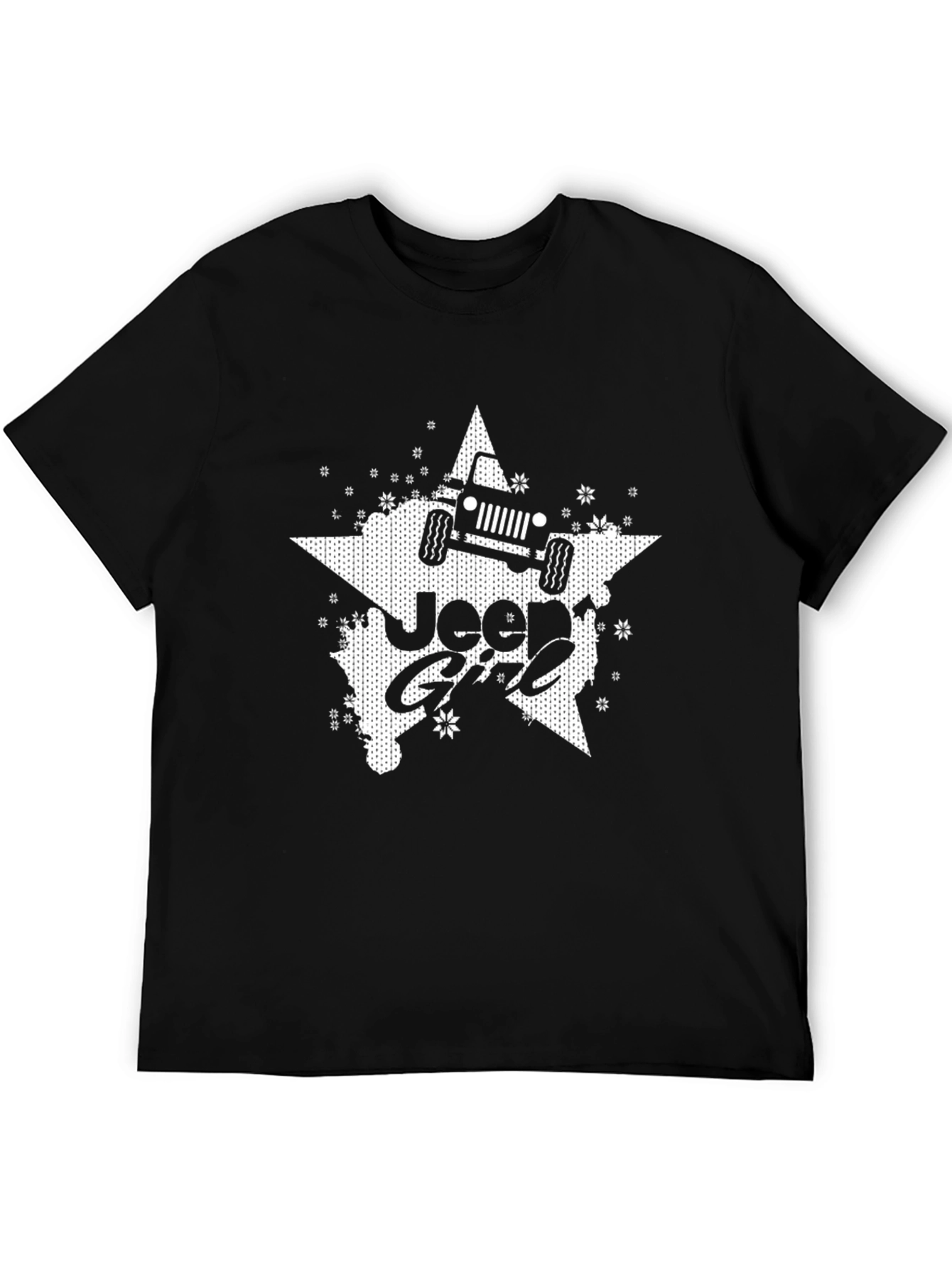 Jeep Girl Star Graphic Tee - Black