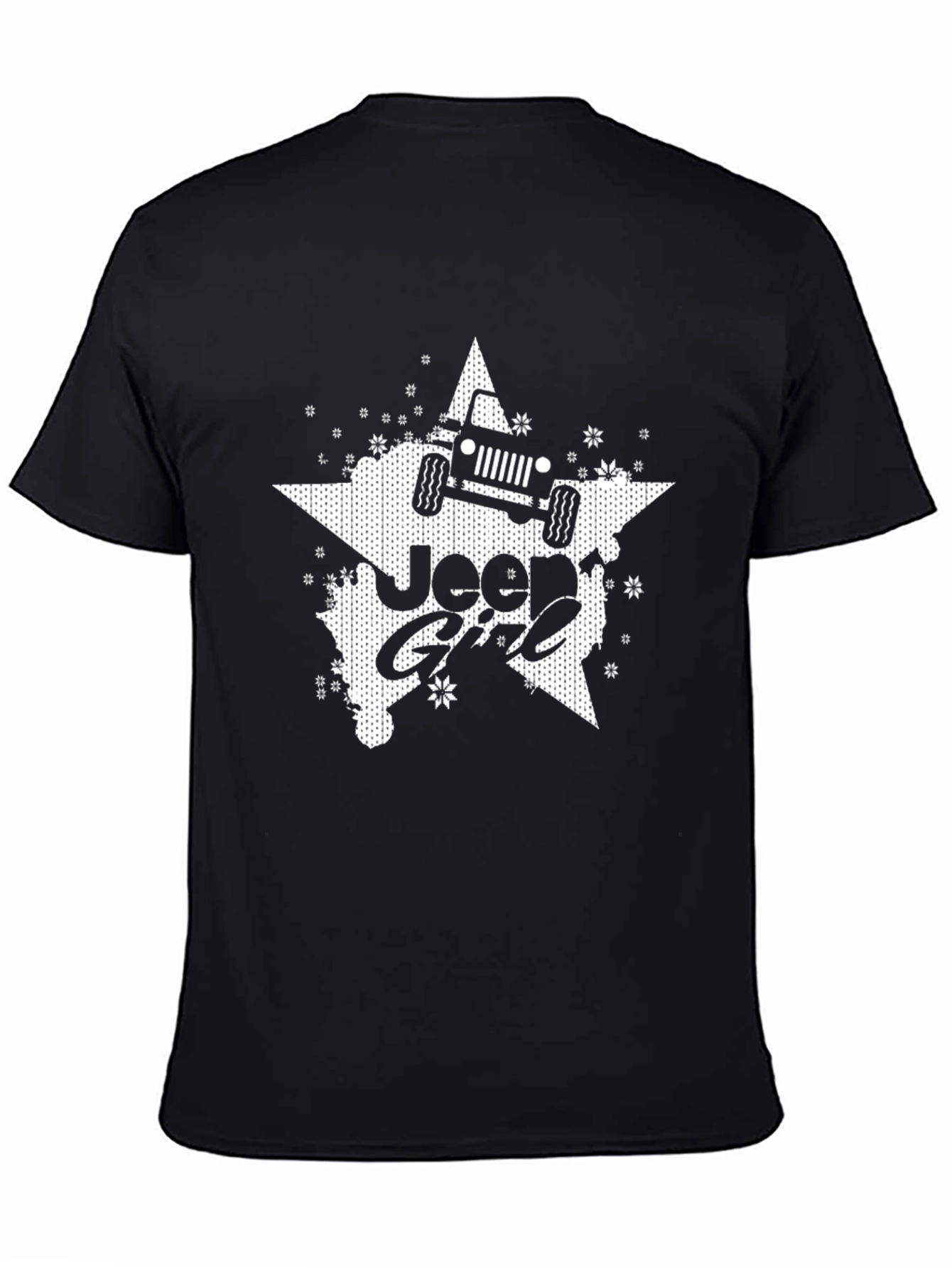 Jeep Girl Star Graphic Tee - Black