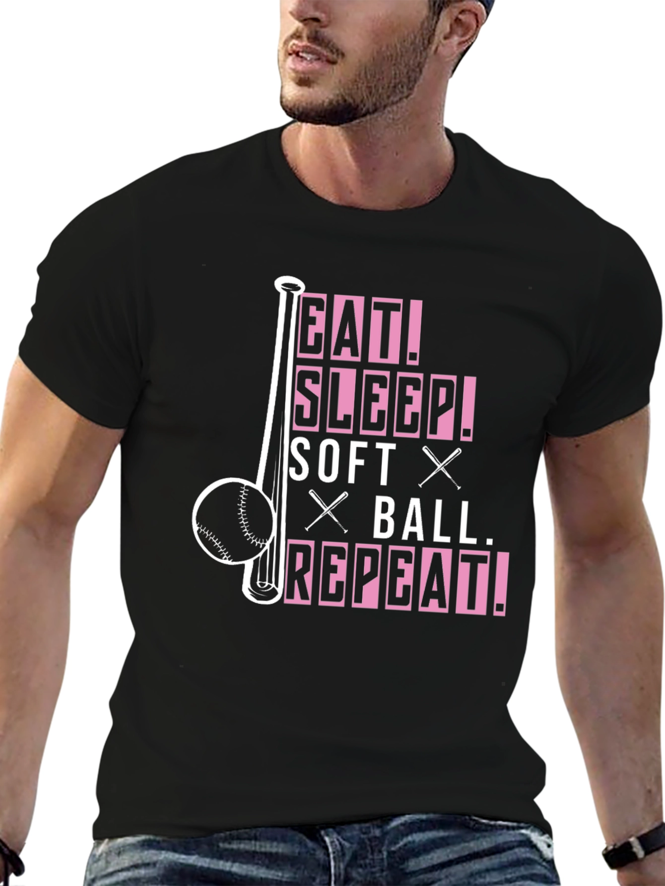 Eat Sleep Softball Repeat T-Shirt