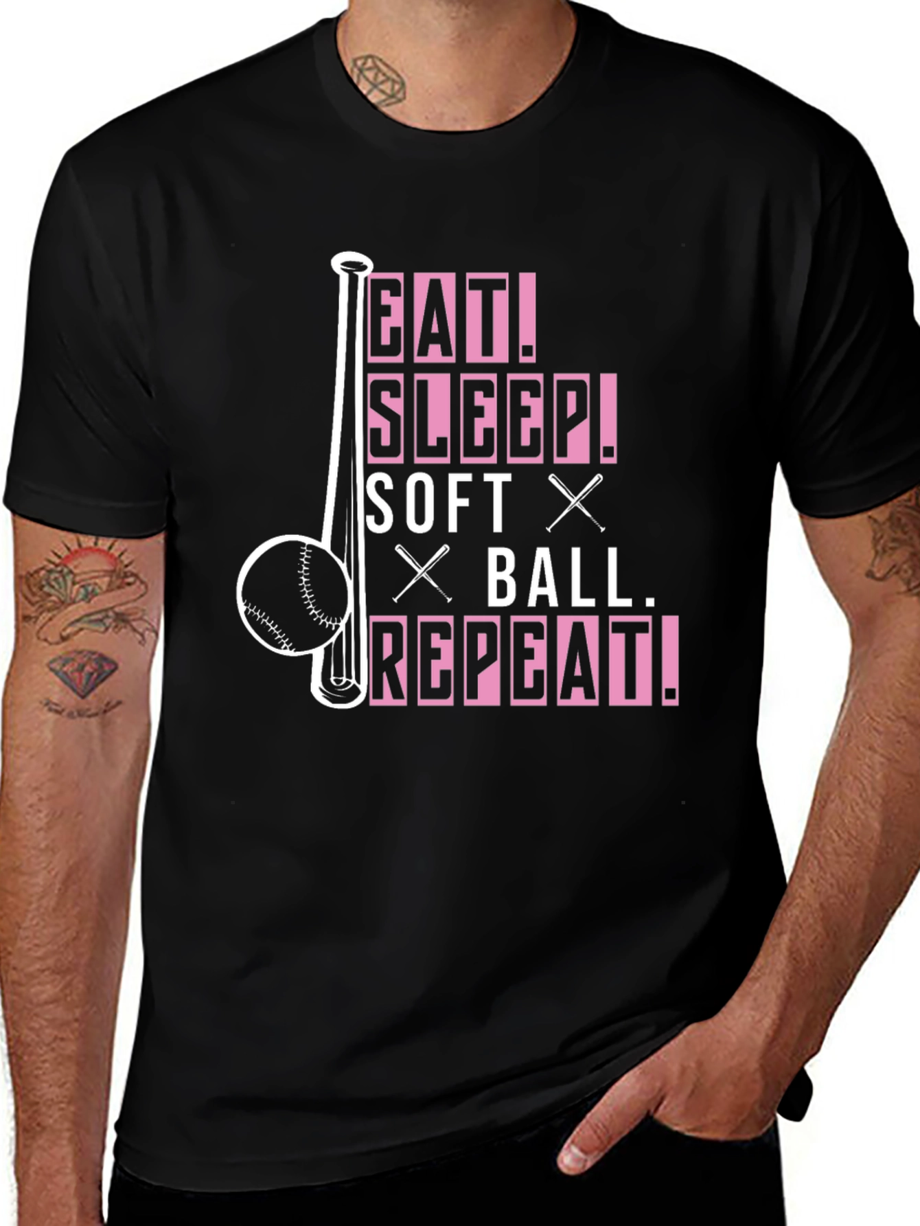 Eat Sleep Softball Repeat T-Shirt