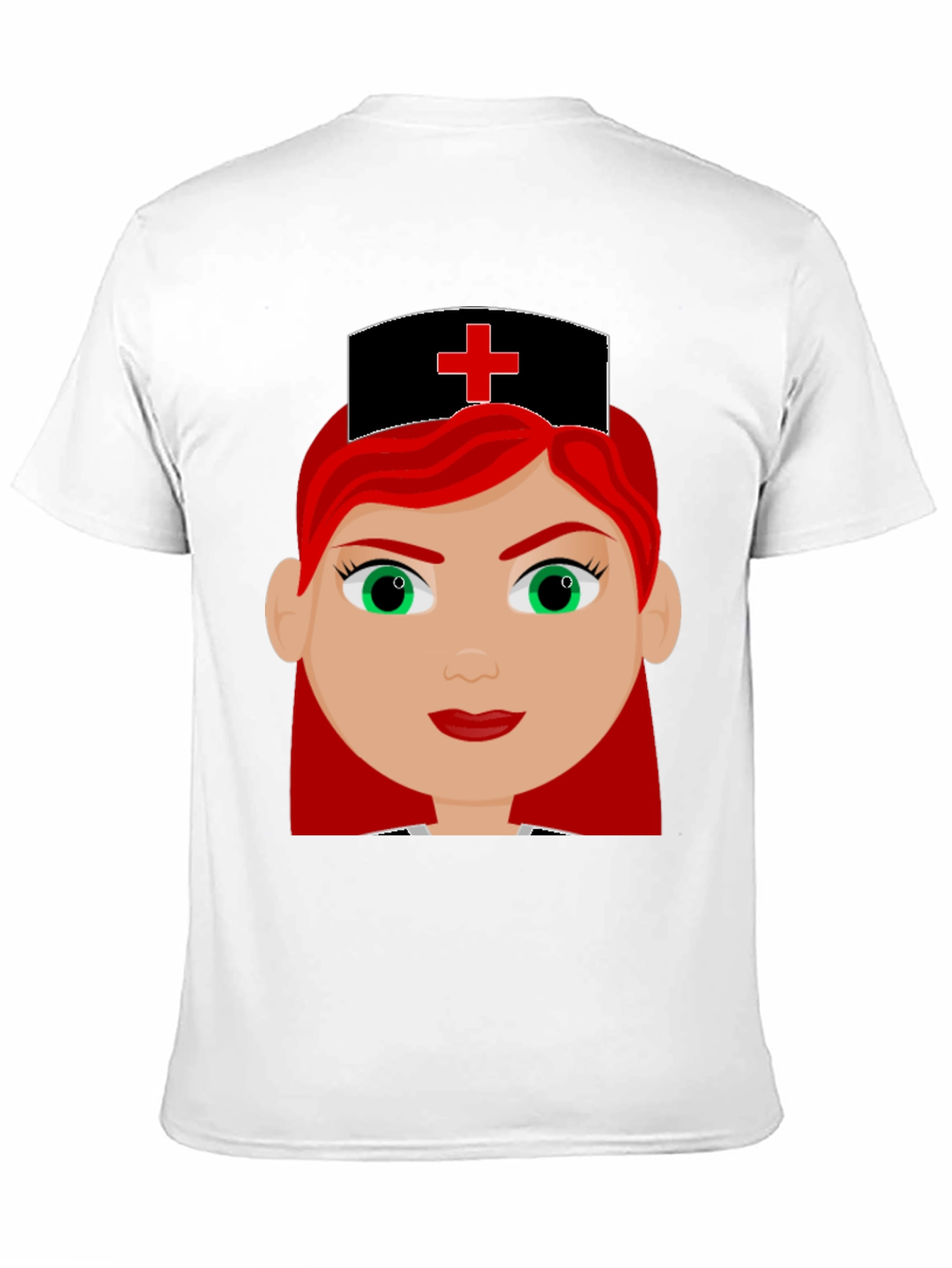 Cartoon Nurse Graphic Tee - Unisex Black T-Shirt