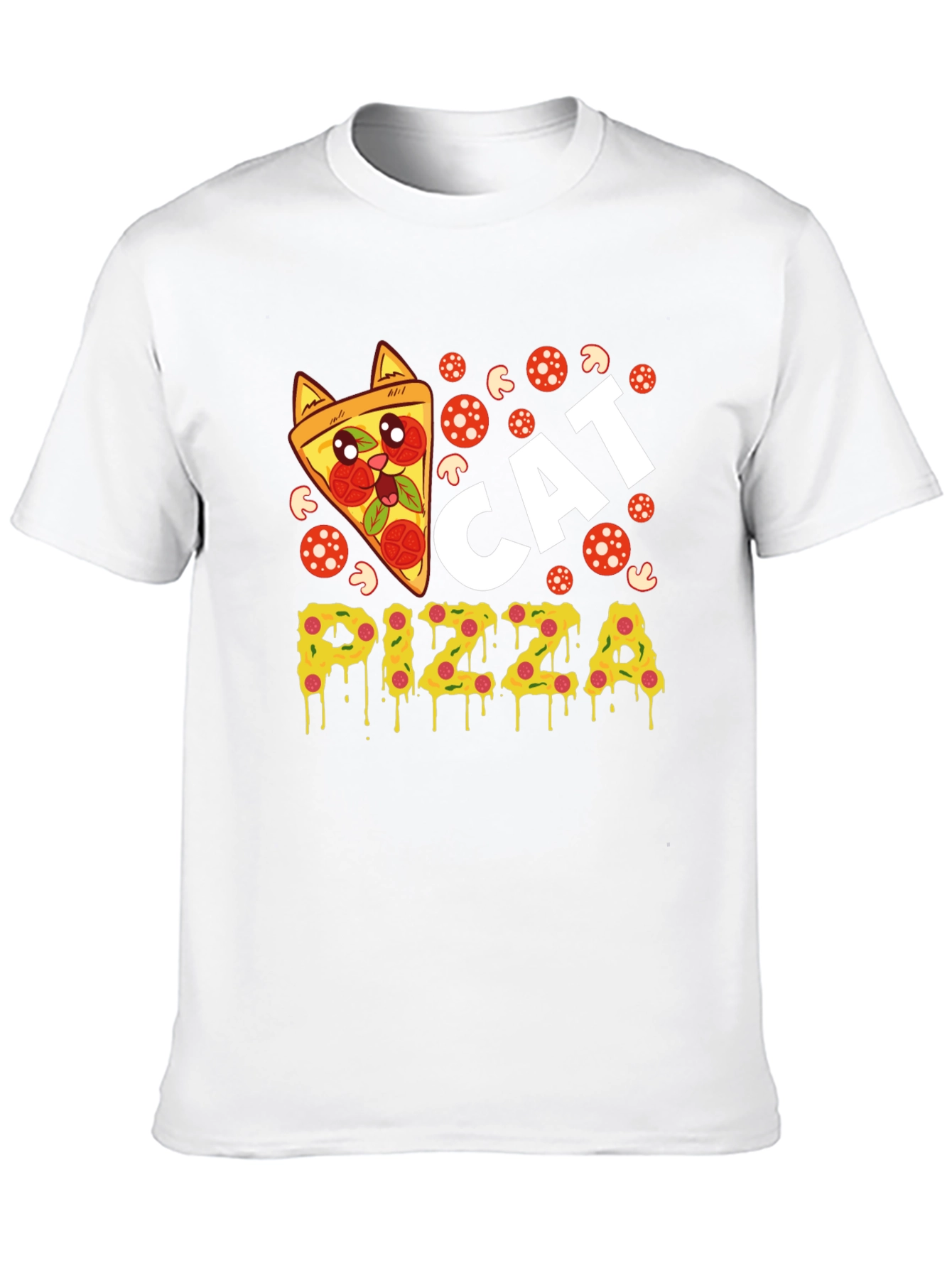 Cat Pizza Graphic Tee - Fun Novelty T-Shirt