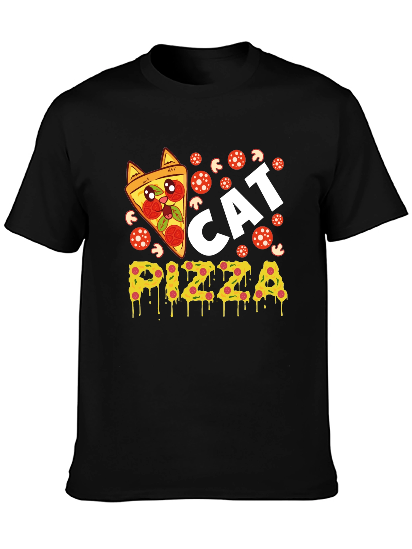 Cat Pizza Graphic Tee - Fun Novelty T-Shirt