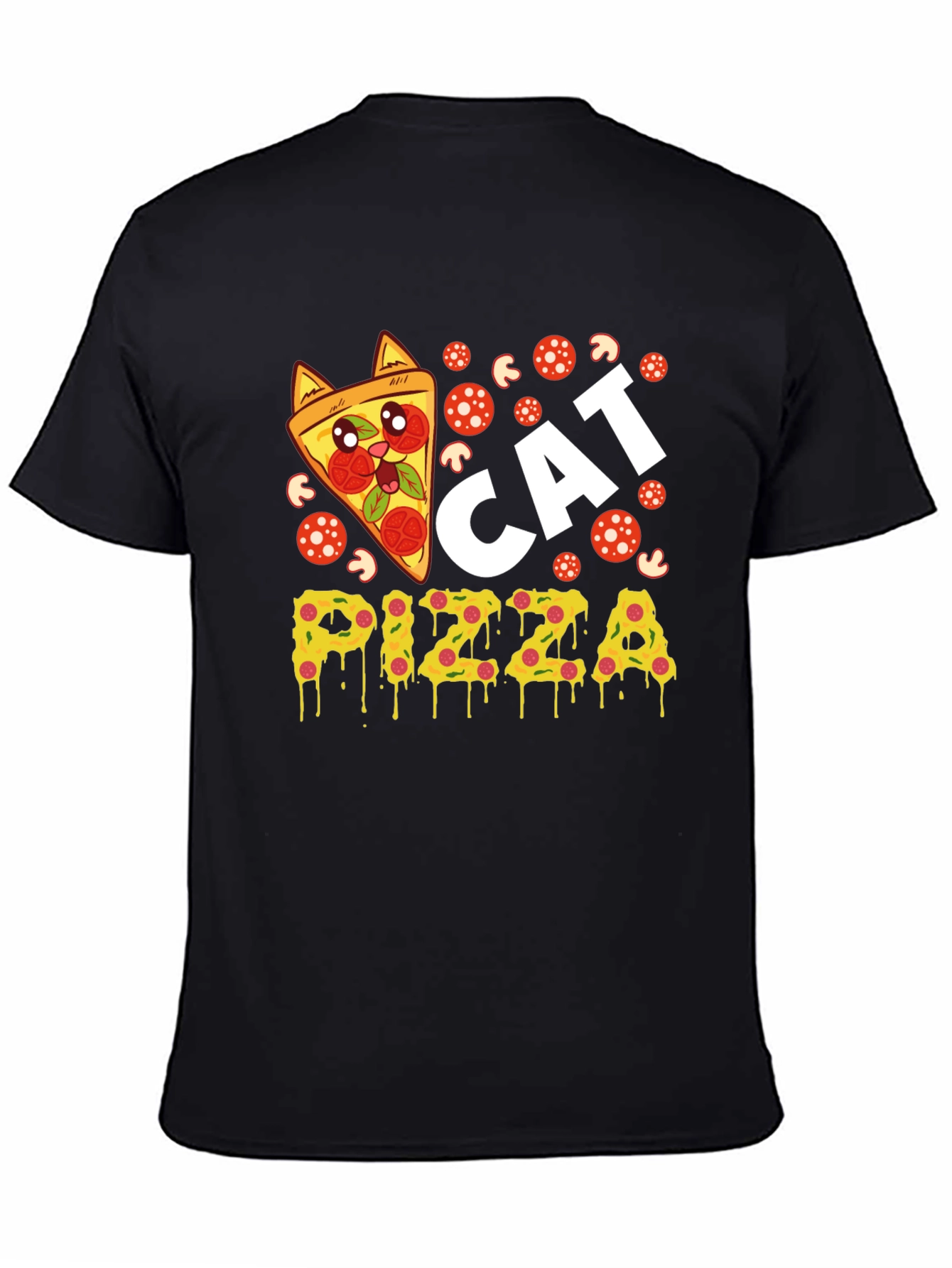 Cat Pizza Graphic Tee - Fun Novelty T-Shirt
